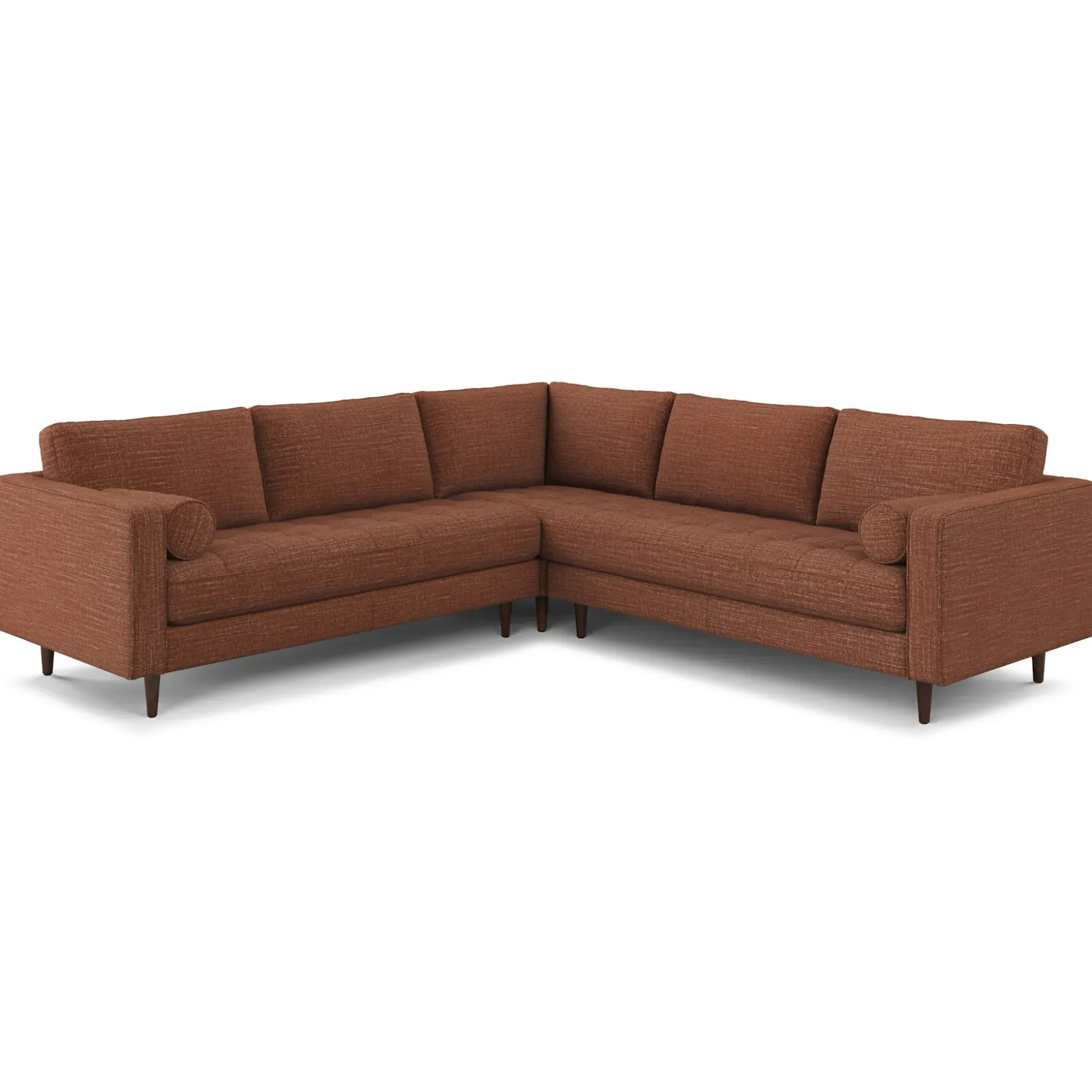 Sven 107" Tufted Corner Sectional - Napa Rust
