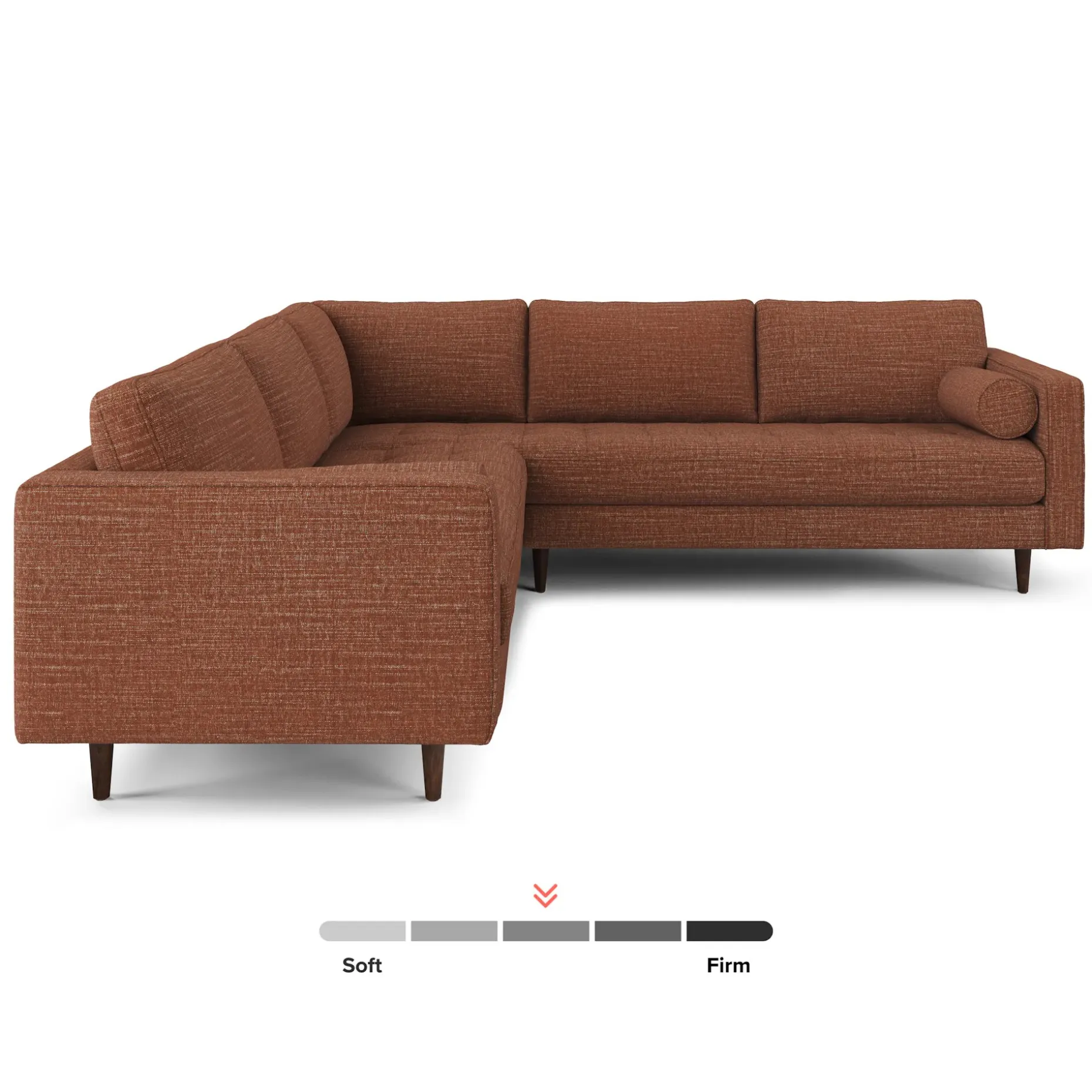 Sven 107" Tufted Corner Sectional - Napa Rust