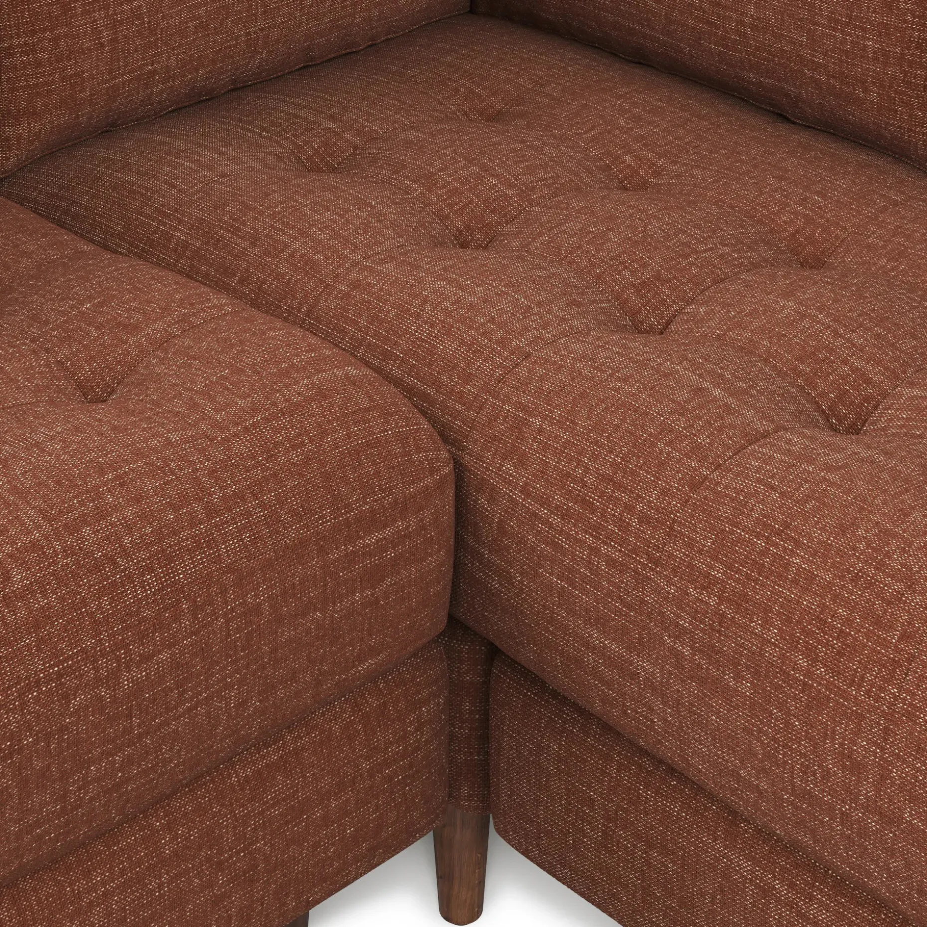 Sven 107" Tufted Corner Sectional - Napa Rust