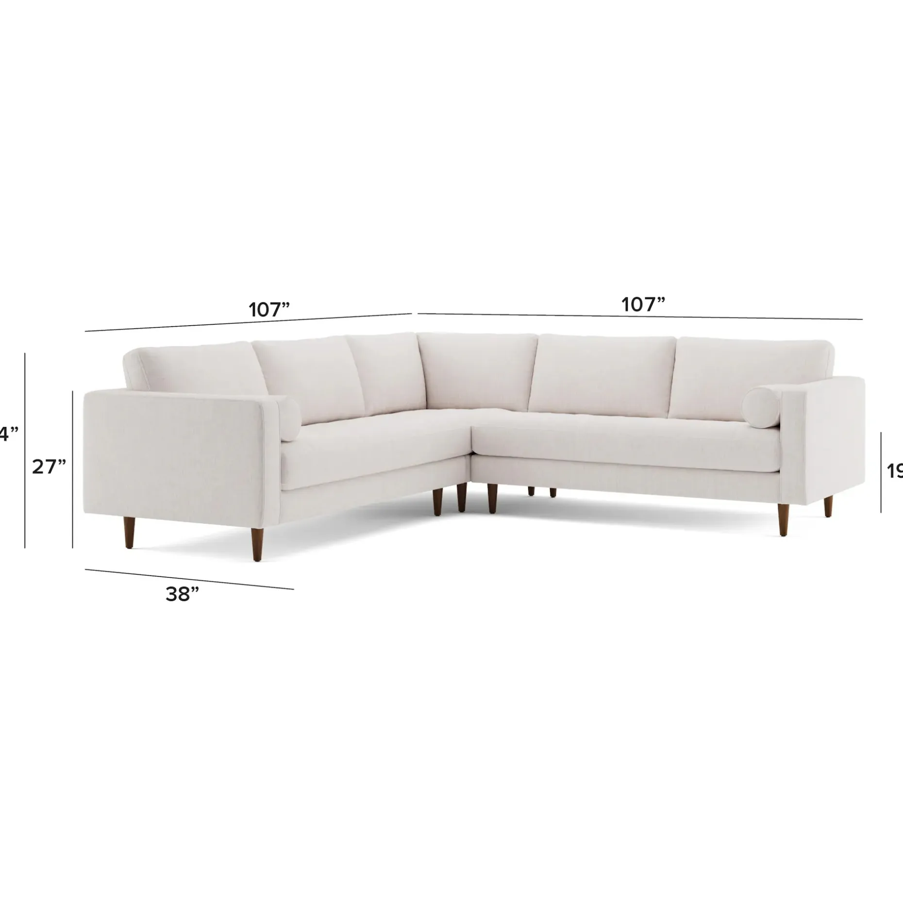 Sven 107" Tufted Corner Sectional - Napa White