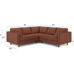 Sven 91" Tufted Corner Sectional - Ratine Oxide