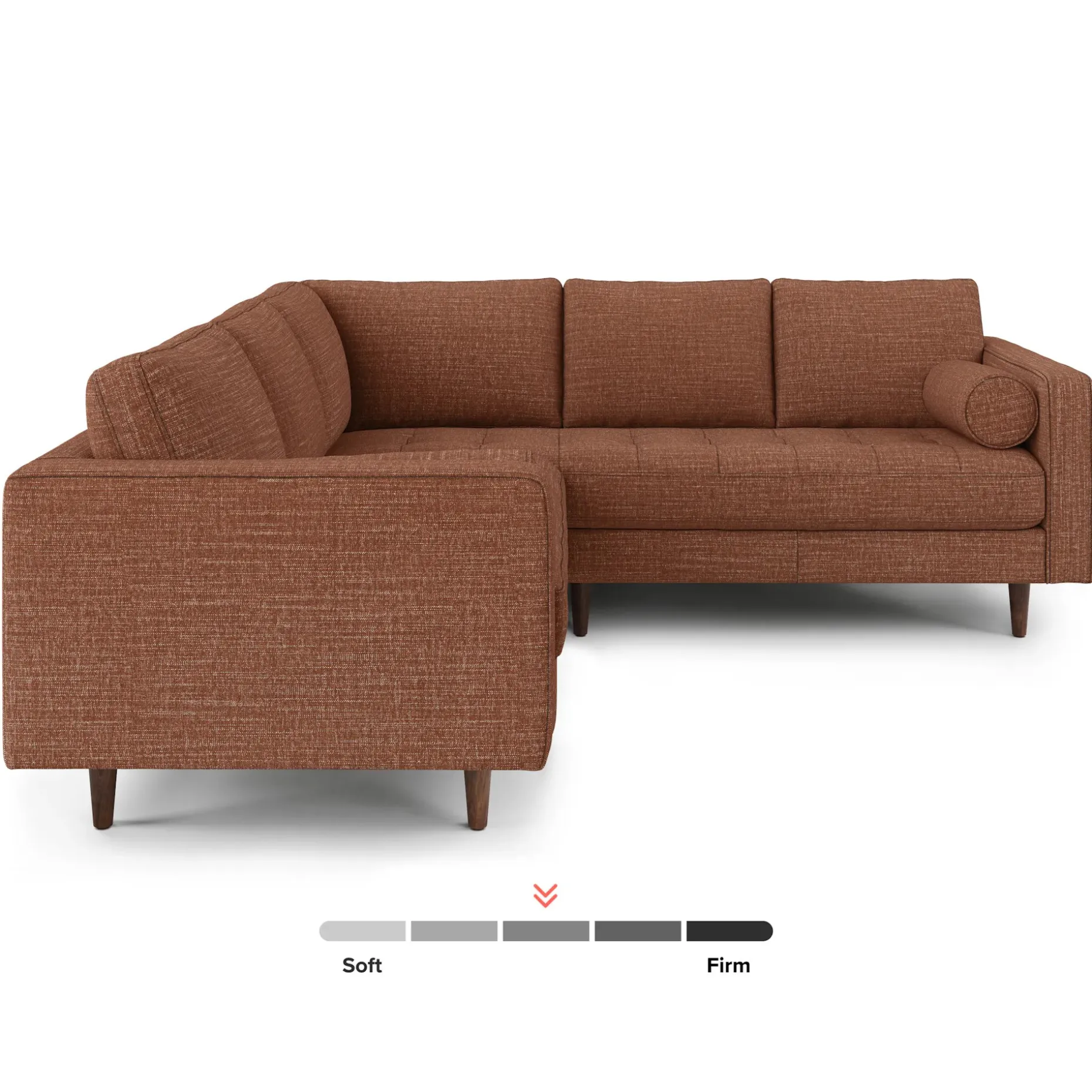 Sven 91" Tufted Corner Sectional - Napa Rust