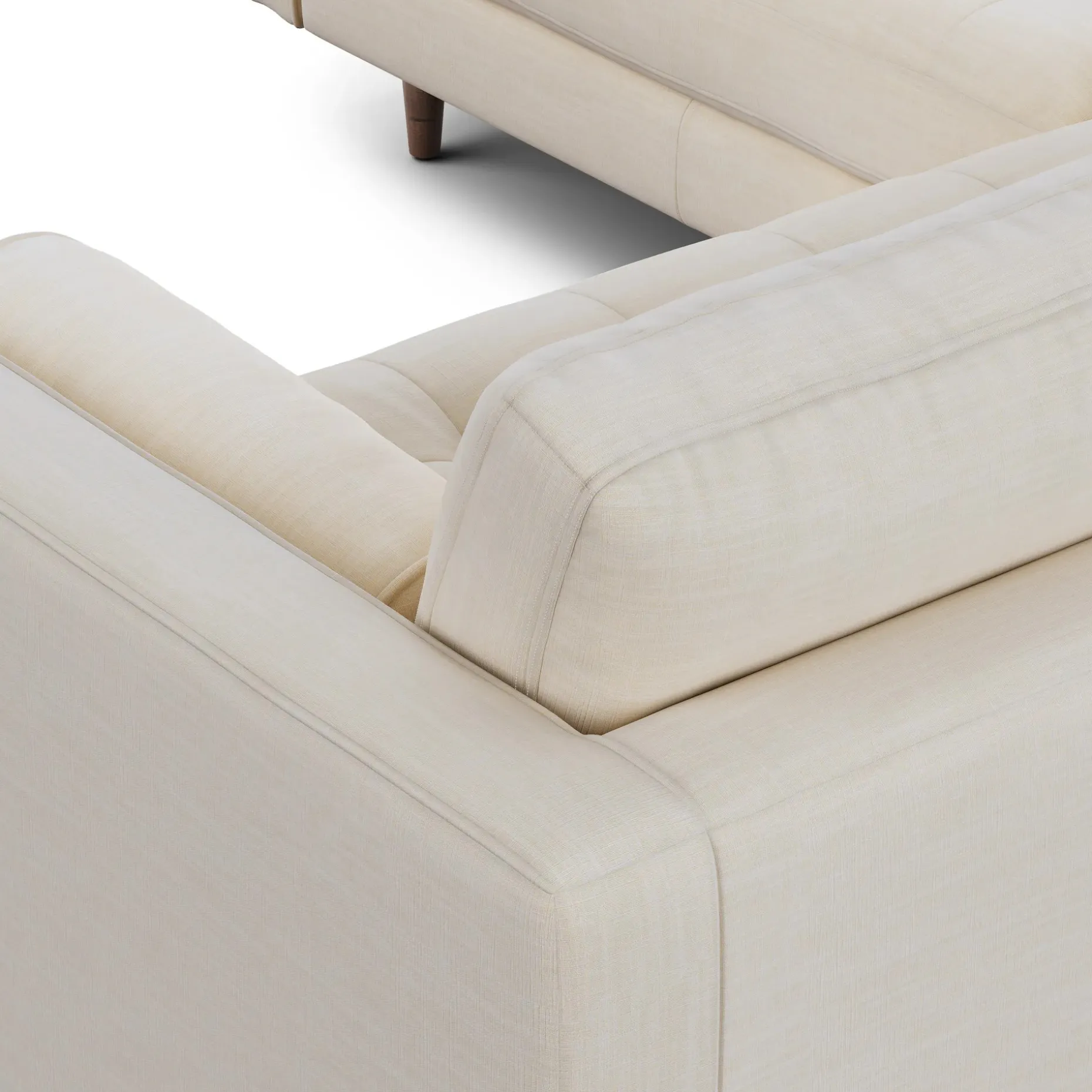 Sven 91" Tufted Corner Sectional - Biscuit Cream