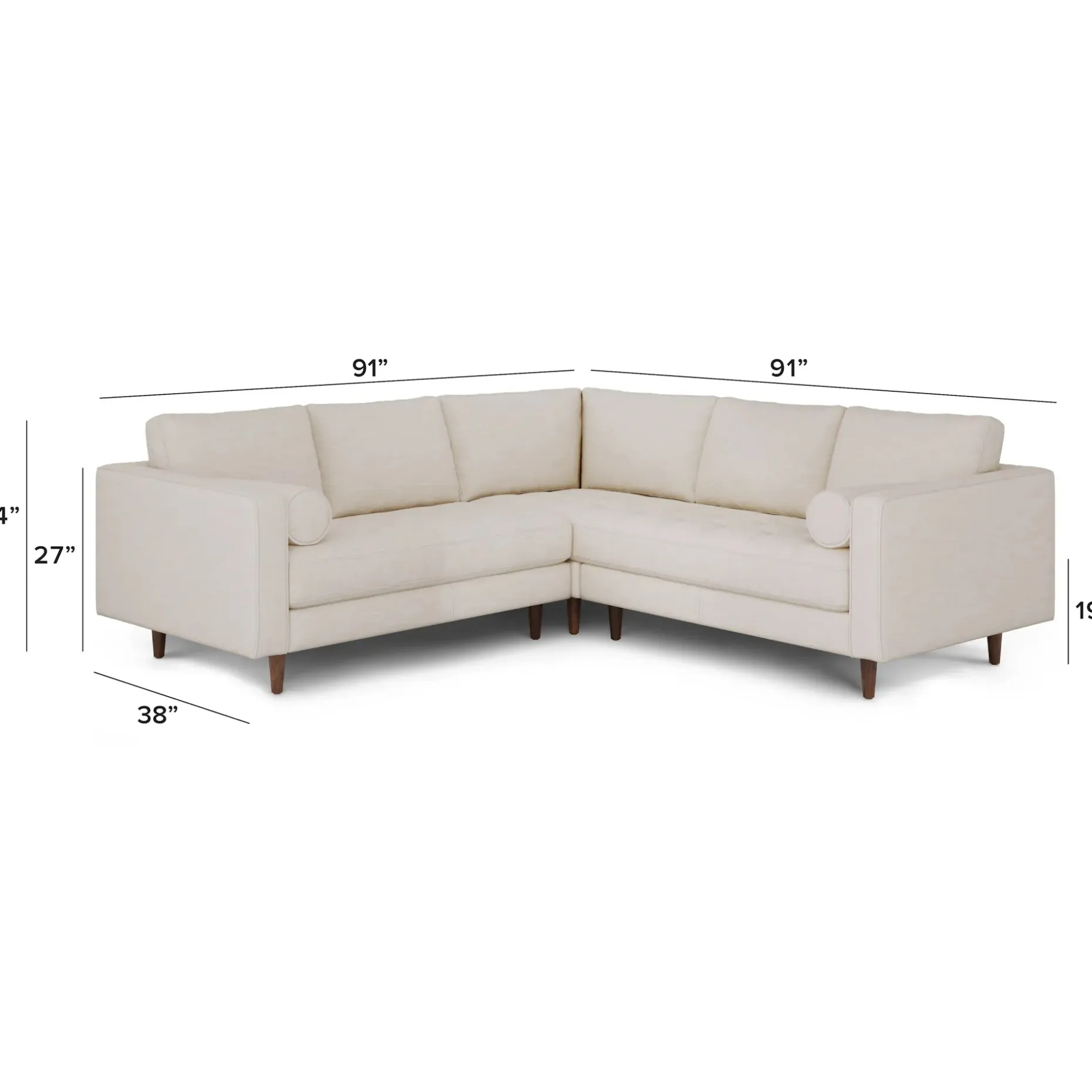 Sven 91" Tufted Corner Sectional - Biscuit Cream