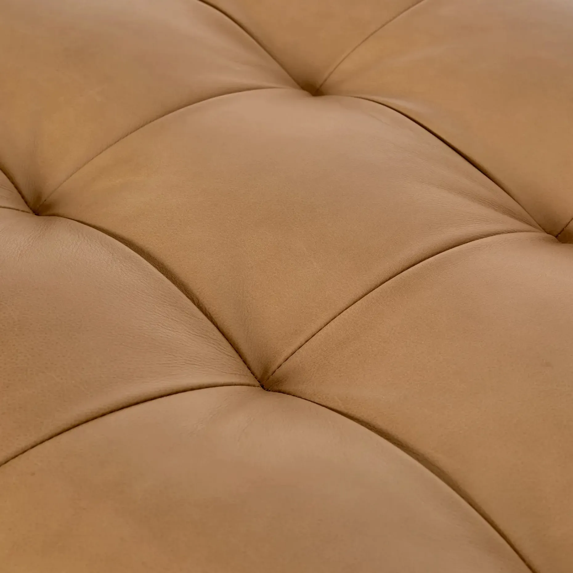 Sven 56" Tufted Leather Bench - Charme Tan