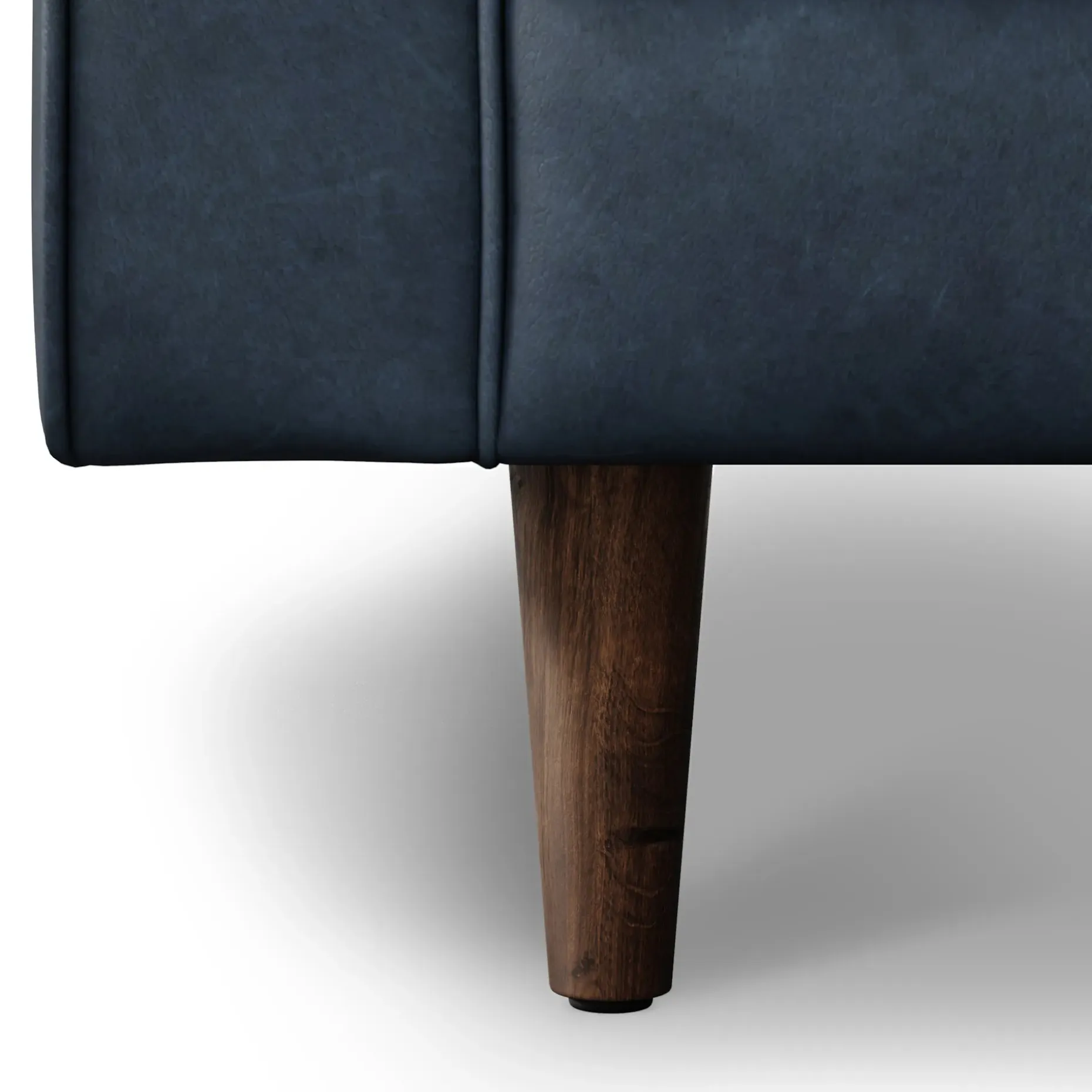 Sven 107" Tufted Leather Corner Sectional - Oxford Blue