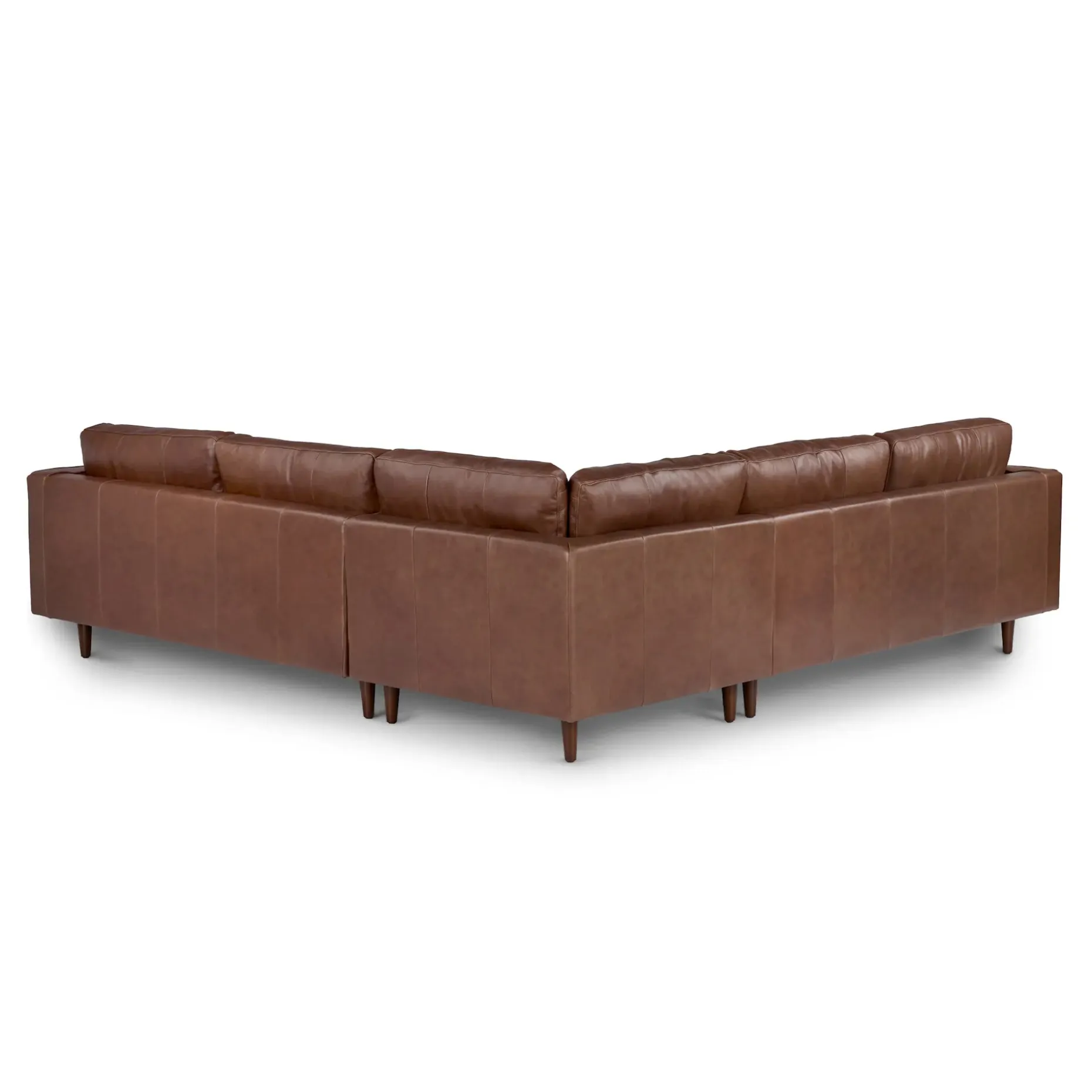 Sven 107" Tufted Leather Corner Sectional - Taos Brown