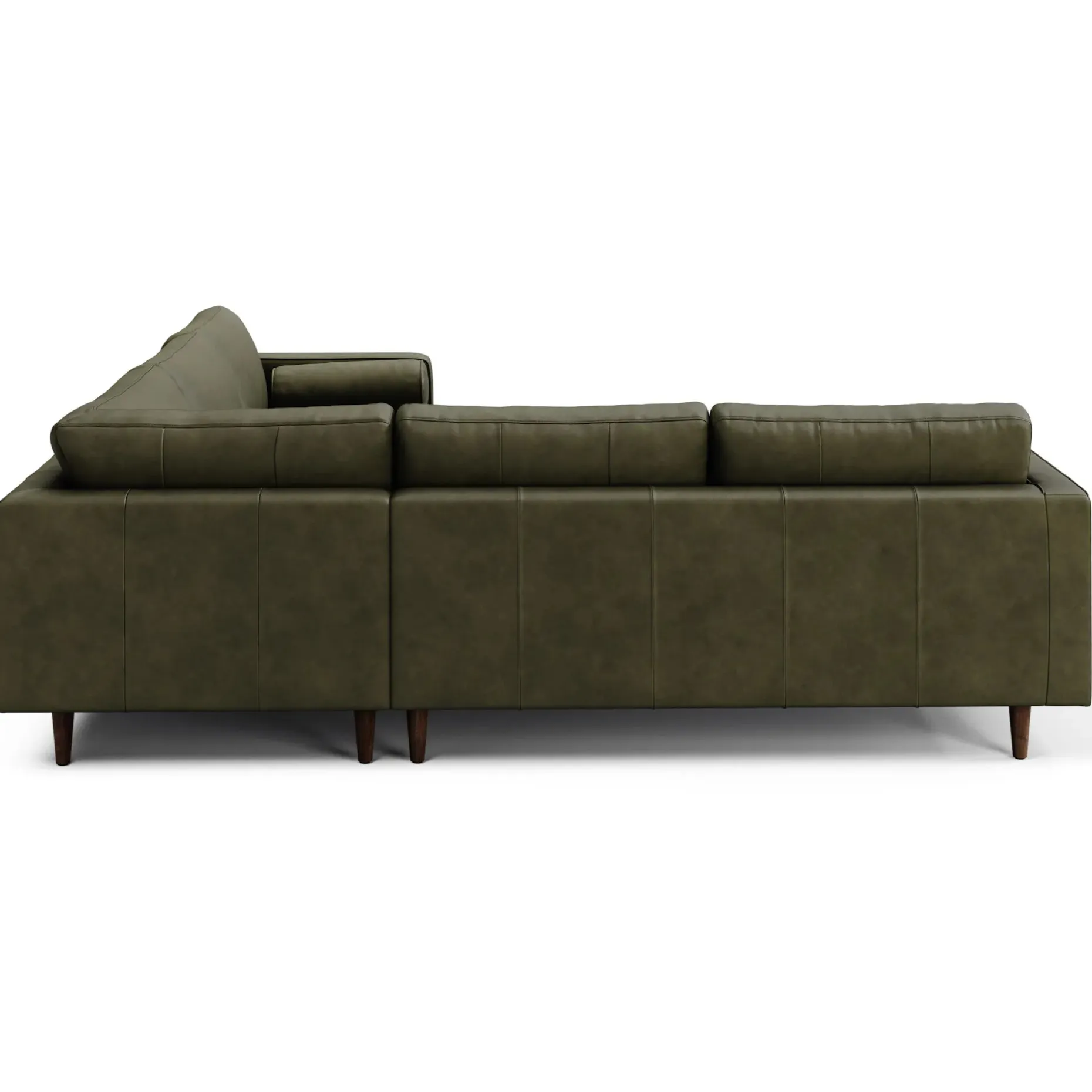 Sven 107" Tufted Leather Corner Sectional - Charme Green