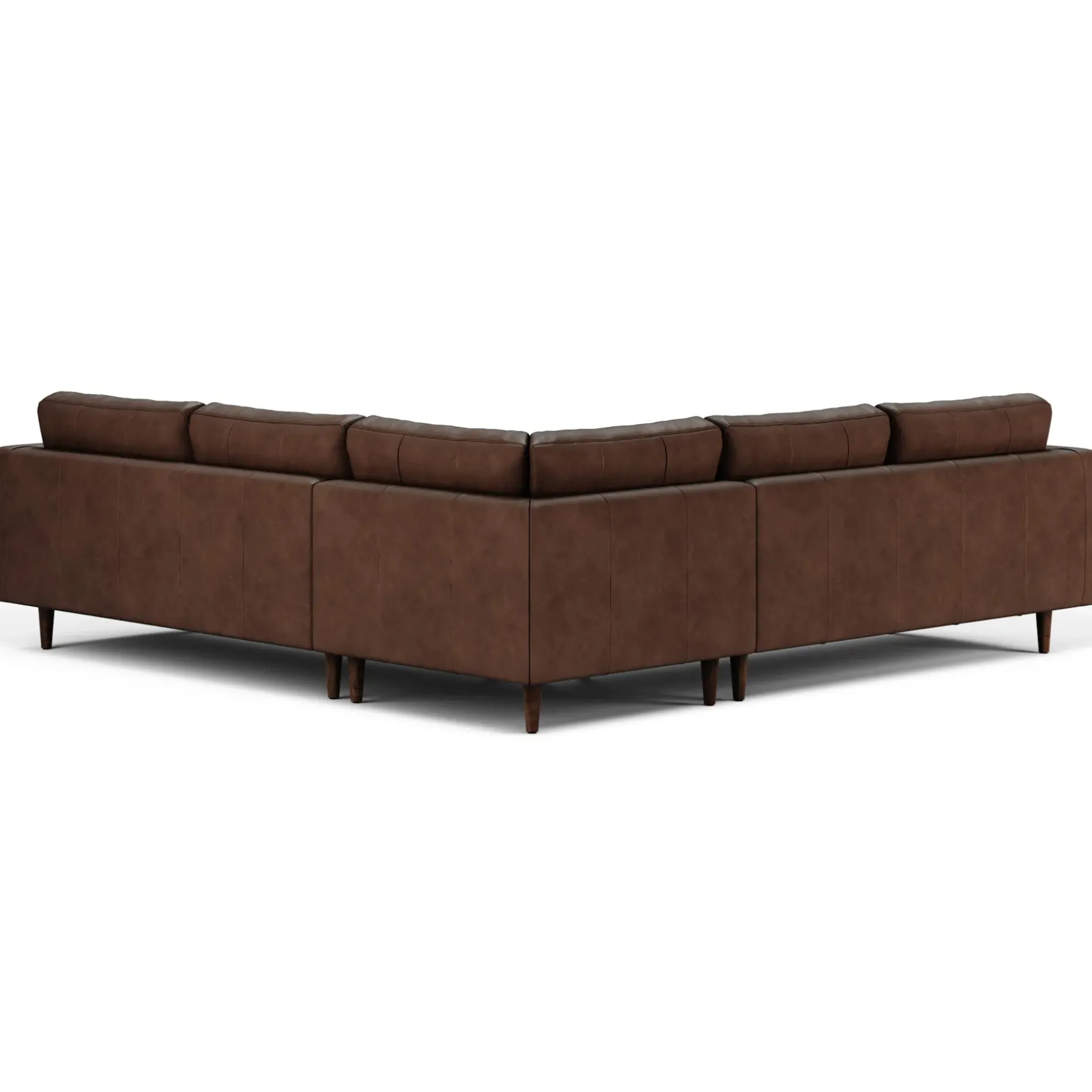 Sven 107" Tufted Leather Corner Sectional - Charme Chocolat