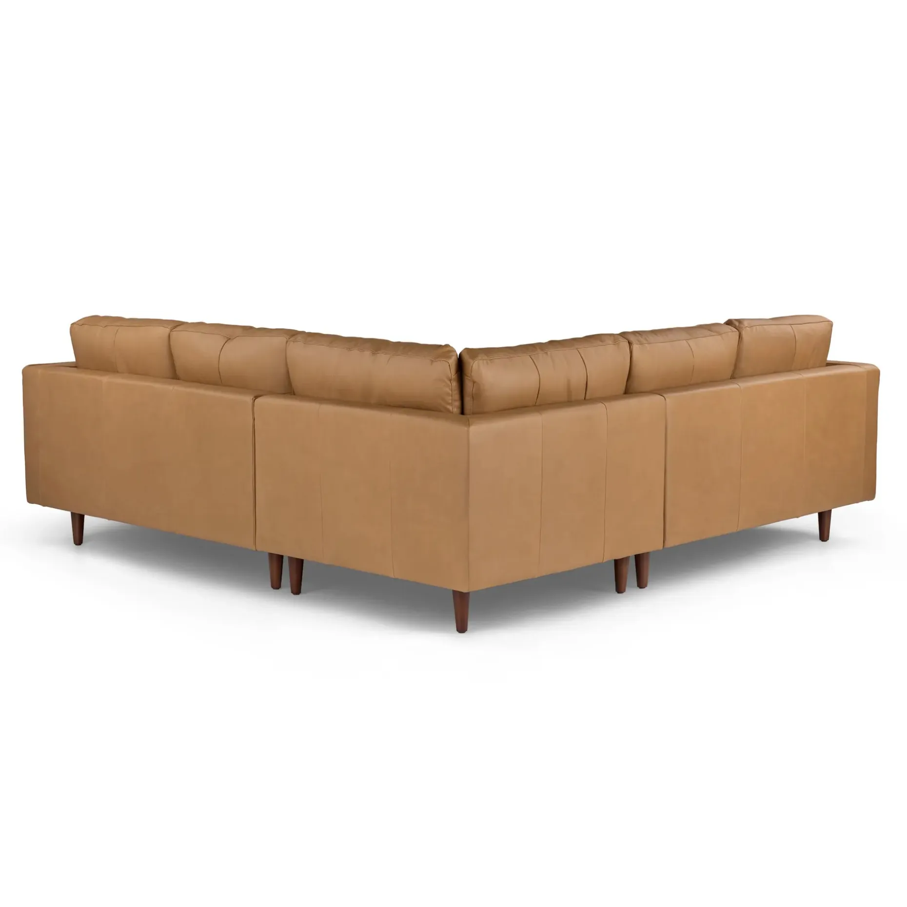 Sven 91" Tufted Leather Corner Sectional - Charme Tan