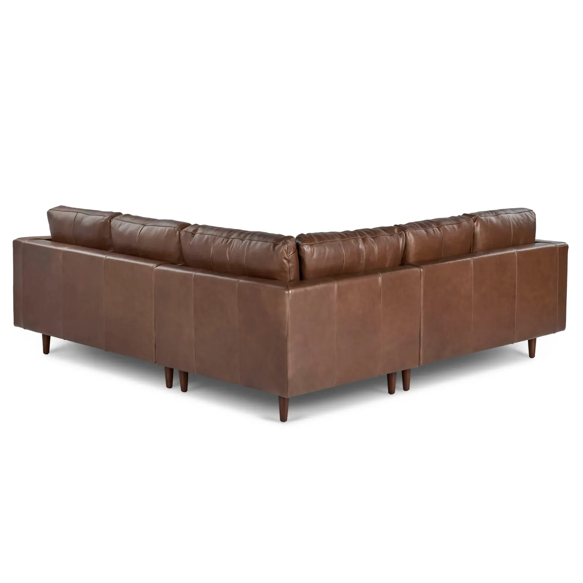 Sven 91" Tufted Leather Corner Sectional - Taos Brown