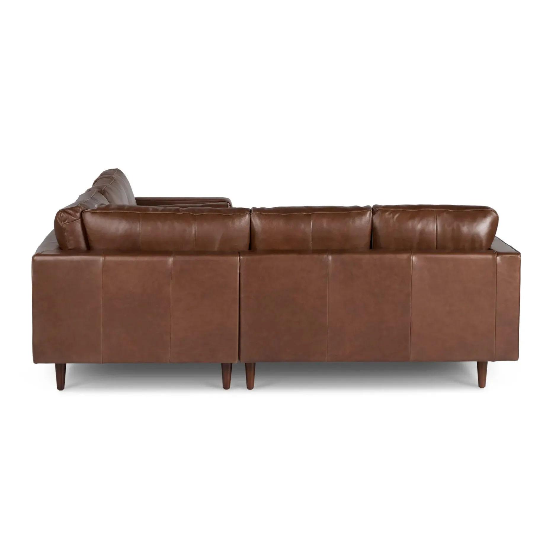 Sven 91" Tufted Leather Corner Sectional - Taos Brown