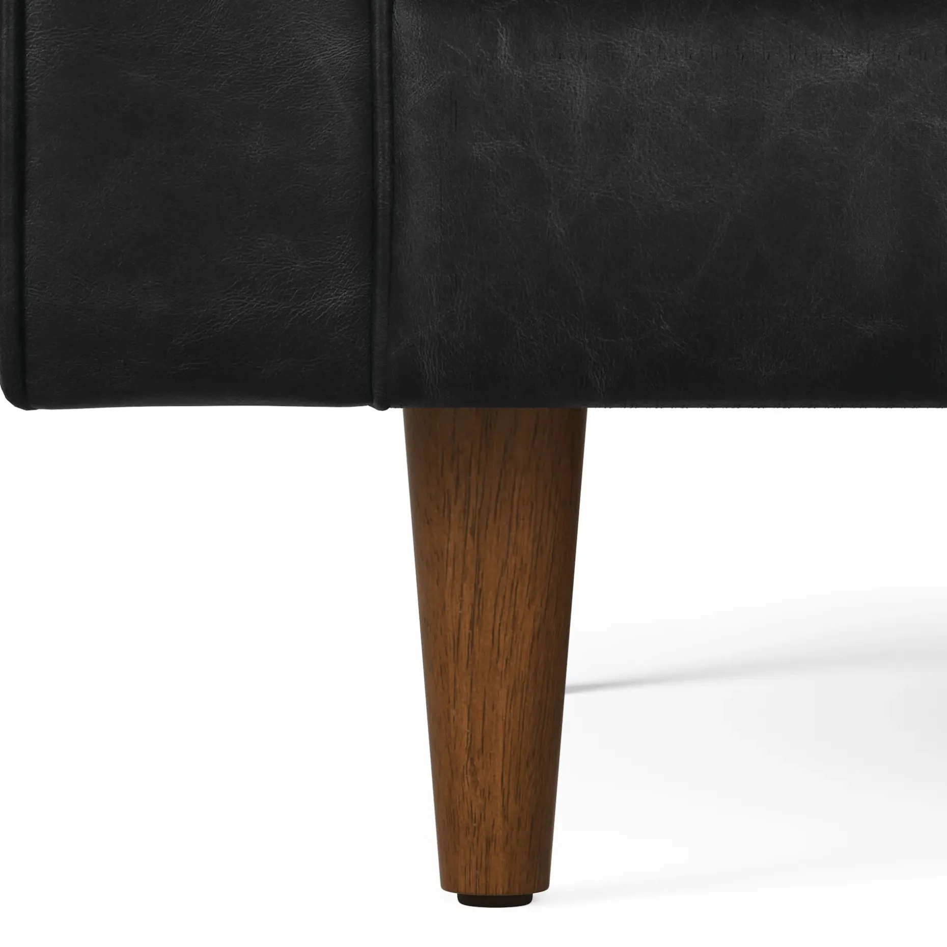 Sven 91" Tufted Leather Corner Sectional - Oxford Black