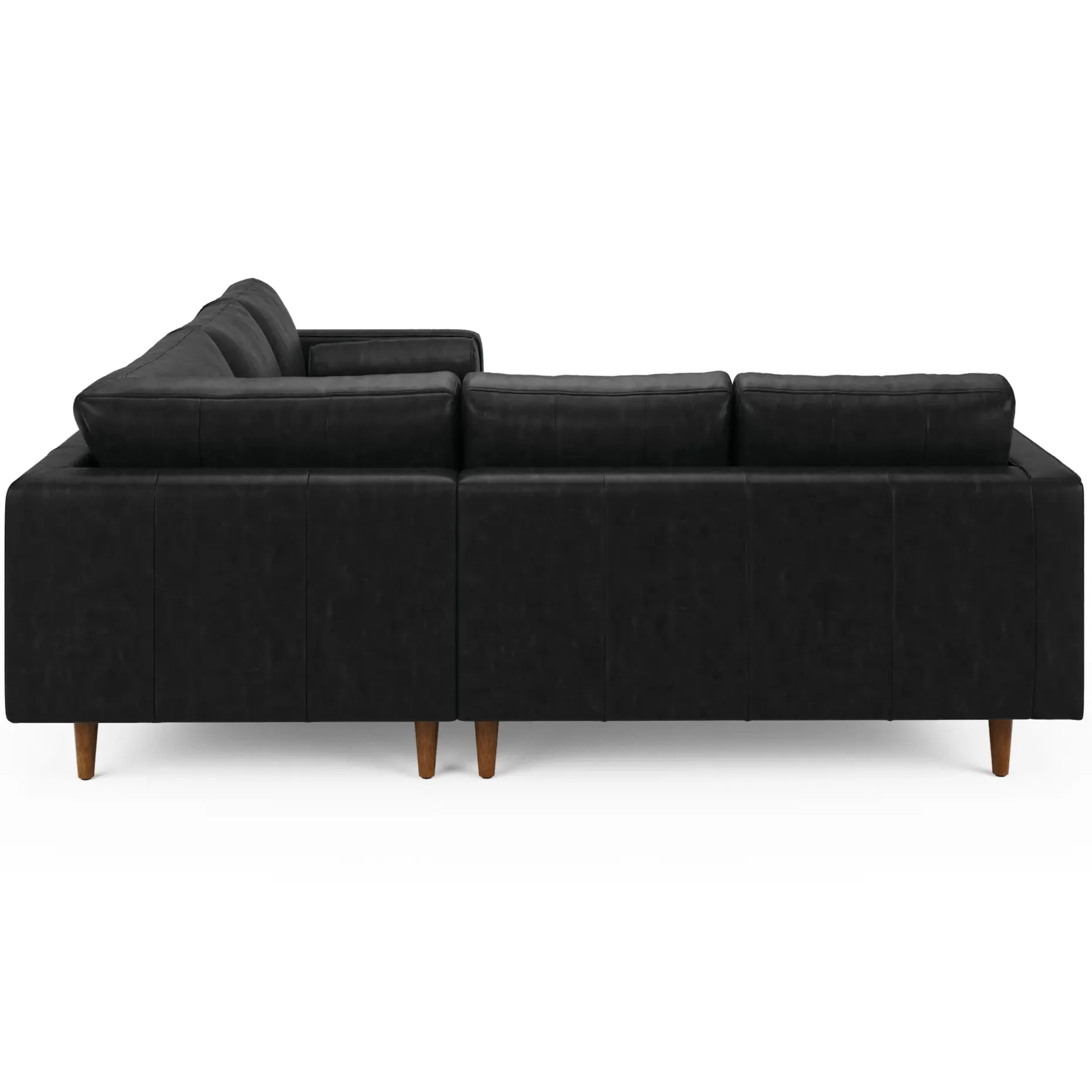 Sven 91" Tufted Leather Corner Sectional - Oxford Black
