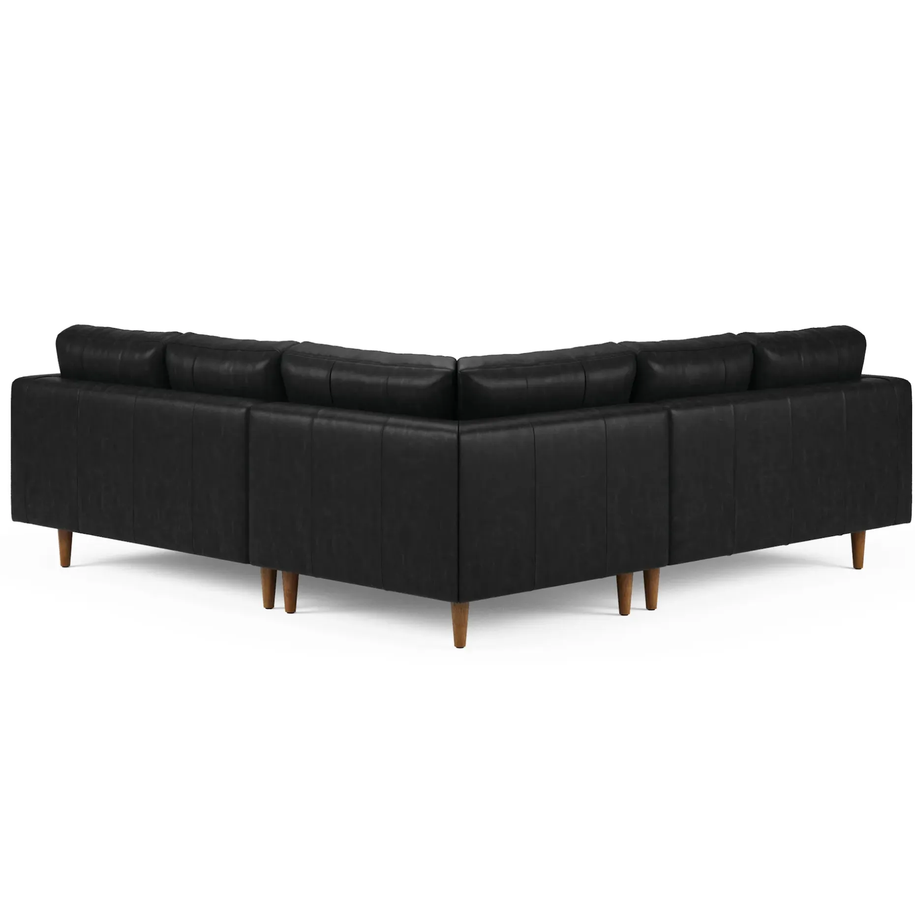 Sven 91" Tufted Leather Corner Sectional - Oxford Black