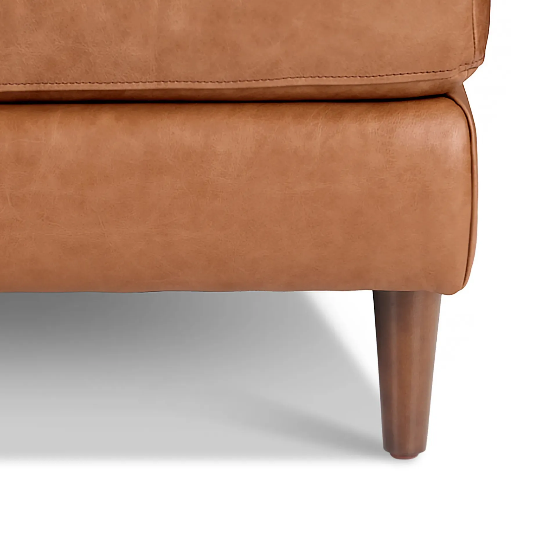 Sven 100" Tufted Leather Left Sectional - Salerno Tan