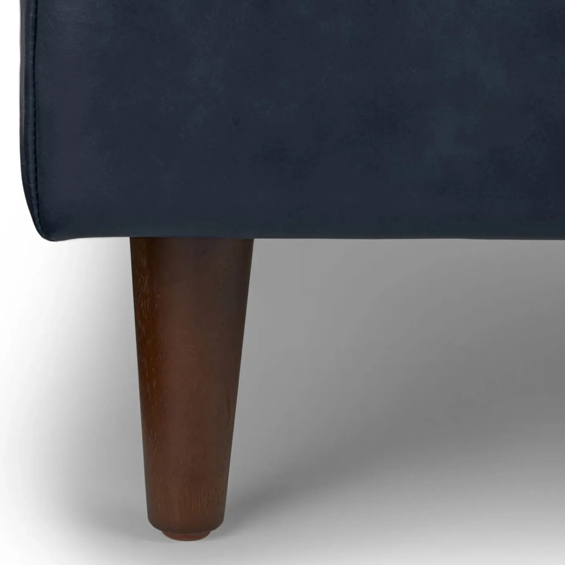 Sven 100" Tufted Leather Left Sectional - Oxford Blue