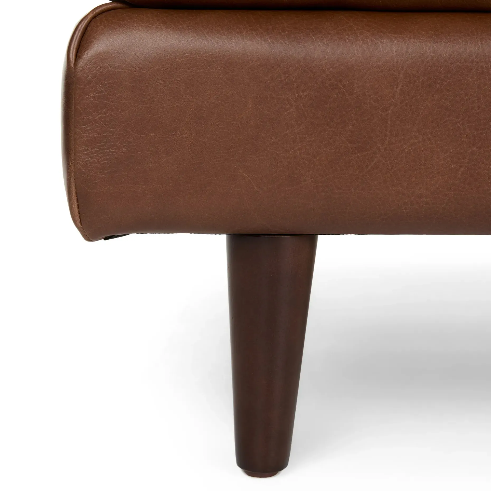 Sven 100" Tufted Leather Left Sectional - Taos Brown