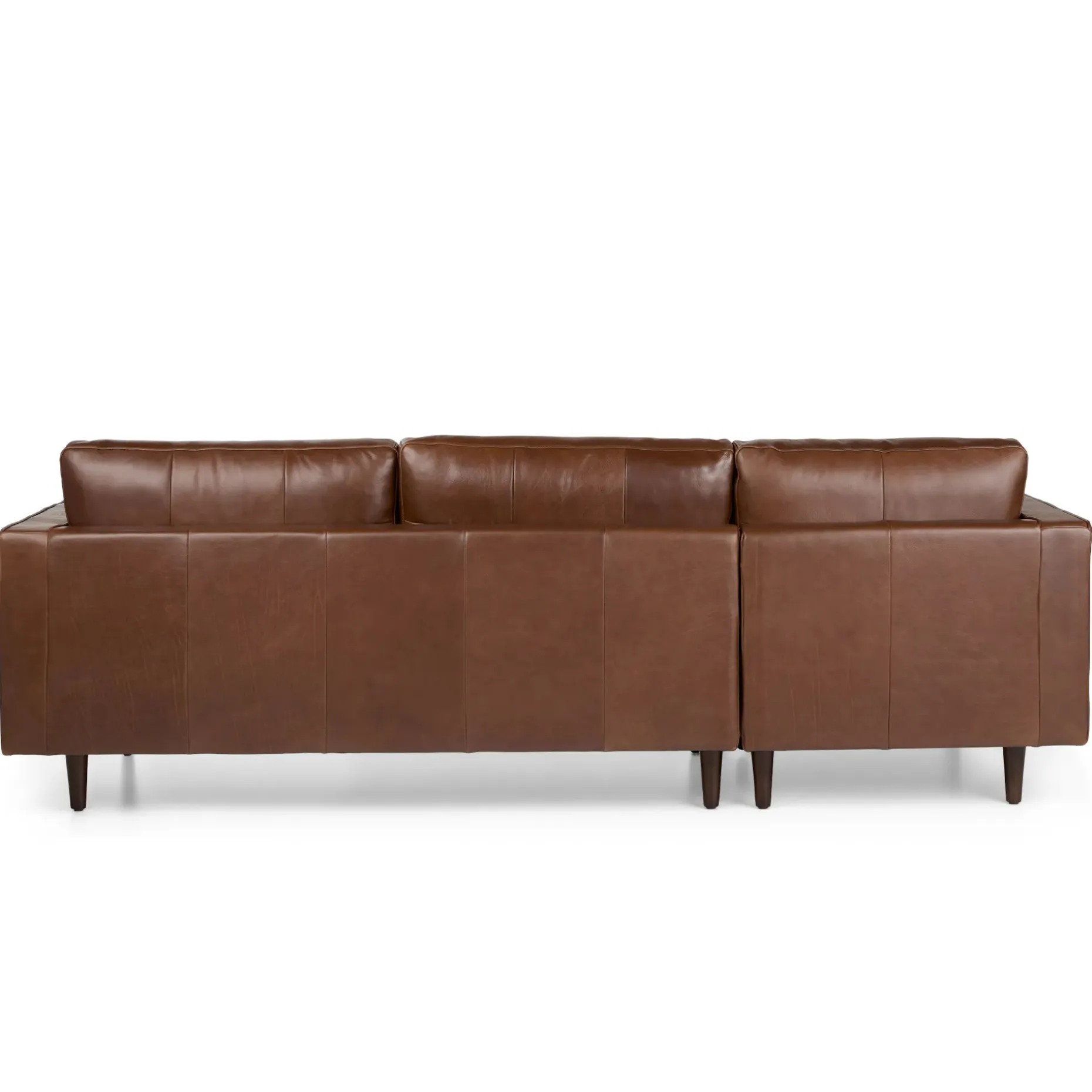 Sven 100" Tufted Leather Left Sectional - Taos Brown