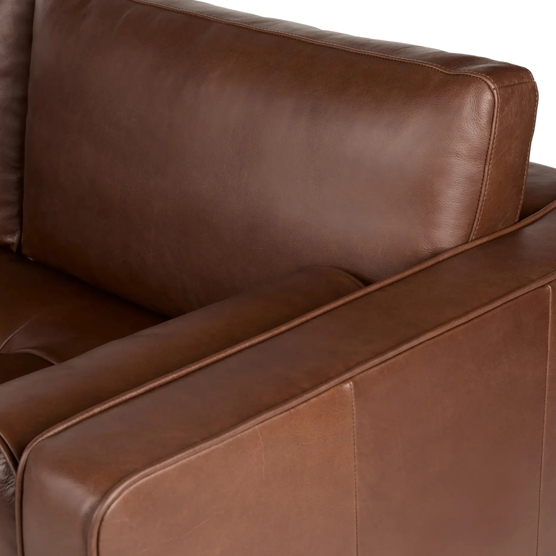 Sven 100" Tufted Leather Left Sectional - Taos Brown