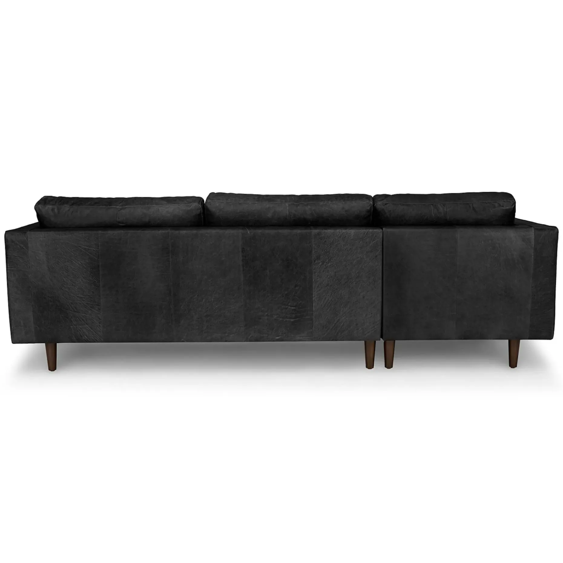 Sven 100" Tufted Leather Left Sectional - Oxford Black