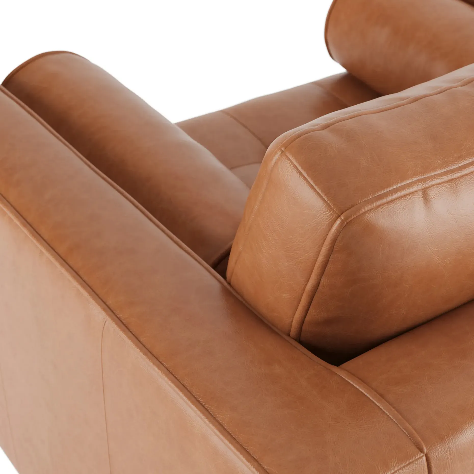 Sven 42" Tufted Leather Lounge Chair - Salerno Tan