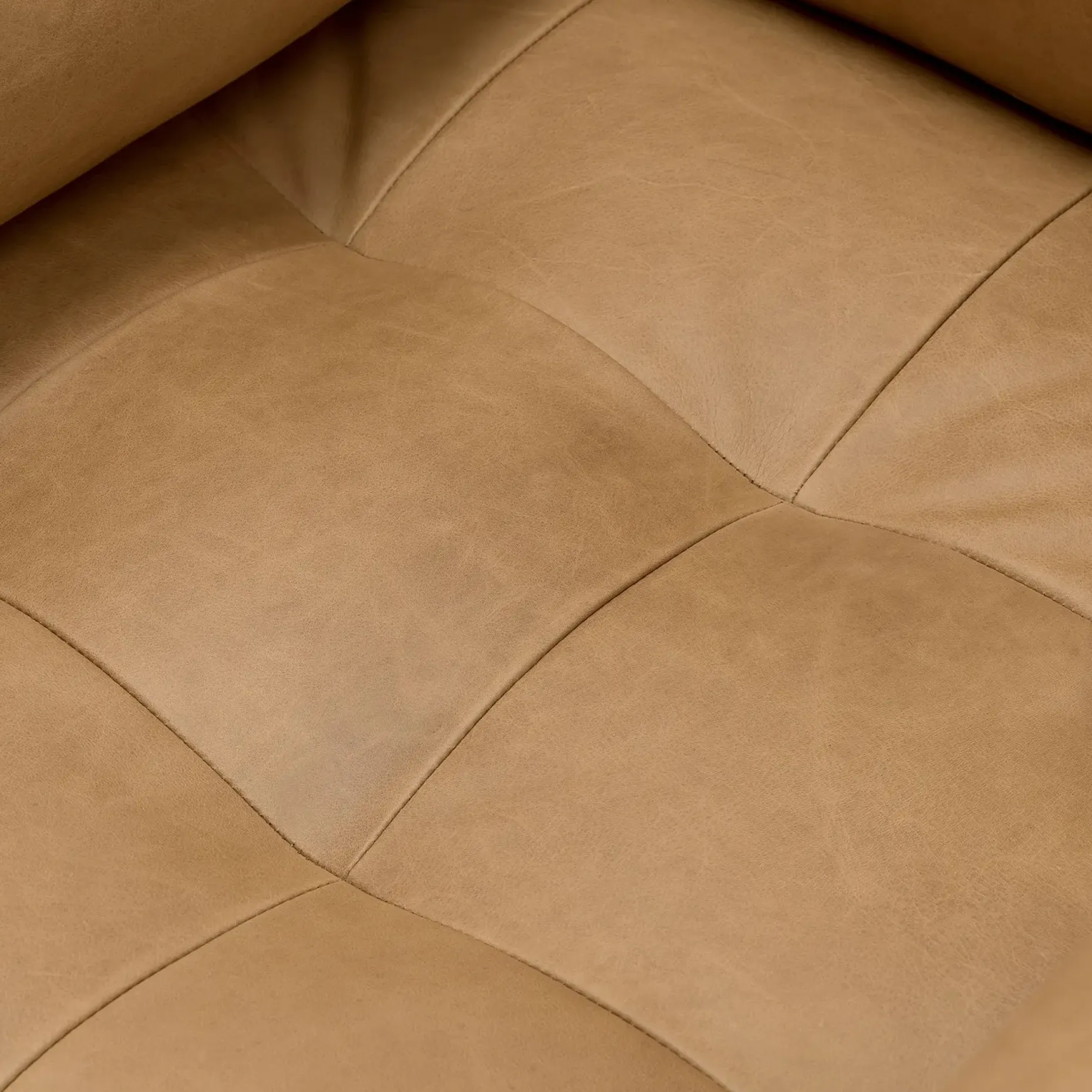 Sven 42" Tufted Leather Lounge Chair - Charme Tan