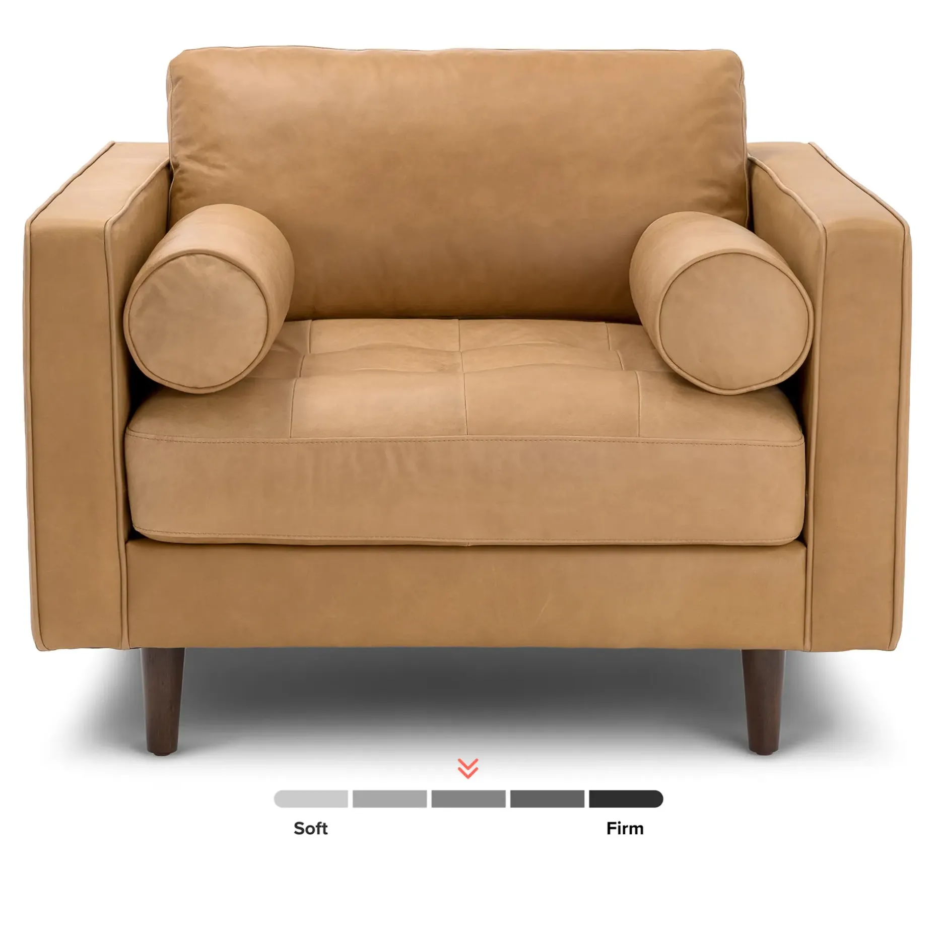 Sven 42" Tufted Leather Lounge Chair - Charme Tan