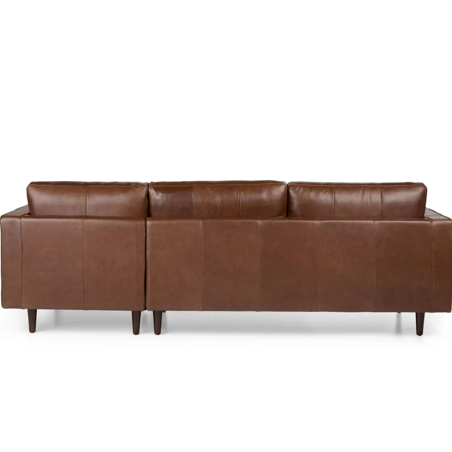 Sven 100" Tufted Leather Right Sectional - Taos Brown