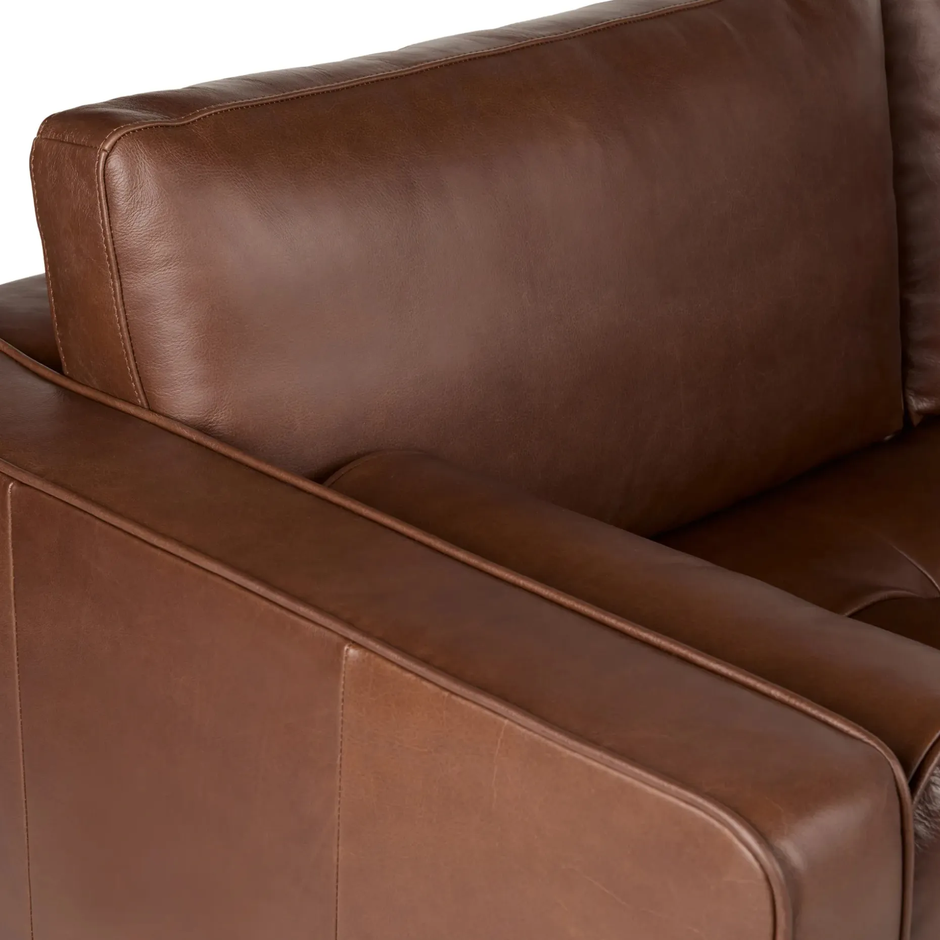 Sven 100" Tufted Leather Right Sectional - Taos Brown