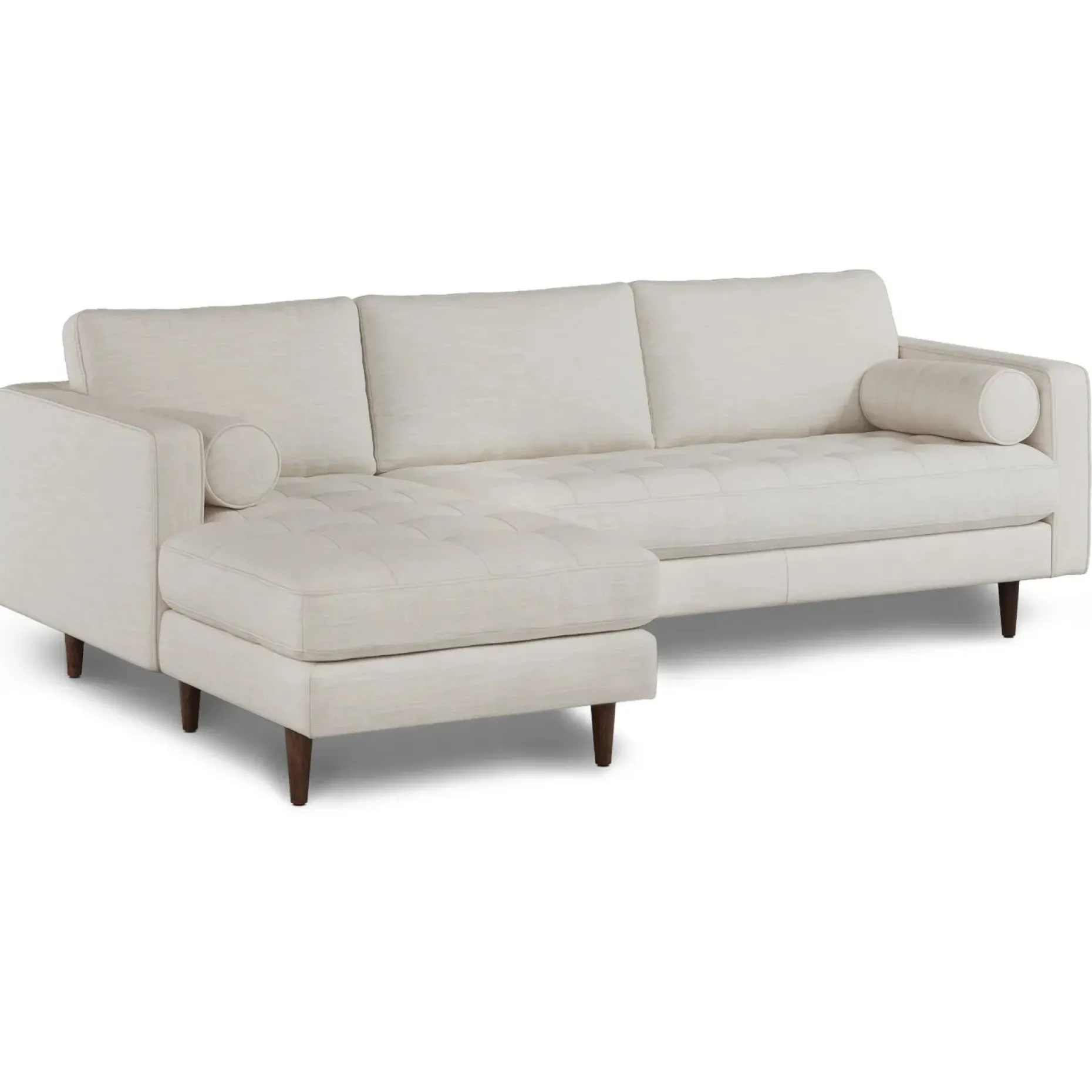 Sven 100" Tufted Left Sectional - Biscuit Cream