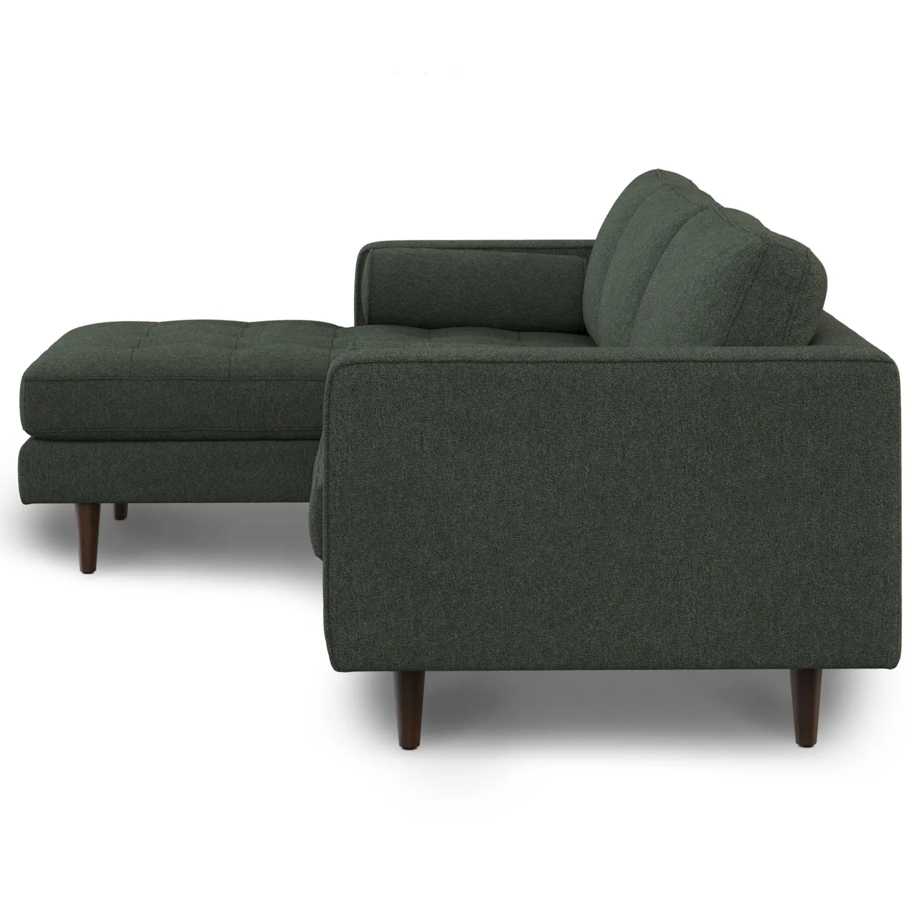 Sven 100" Tufted Left Sectional - Green Wool Bouclé