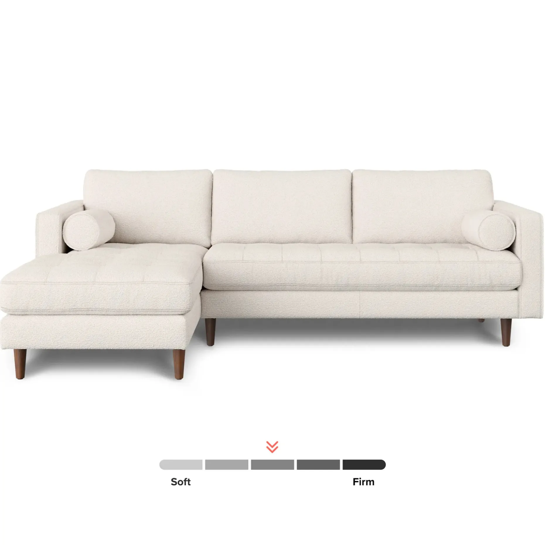 Sven 100" Tufted Left Sectional - Ivory Wool Bouclé