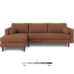 Sven 100" Tufted Left Sectional - Napa Rust