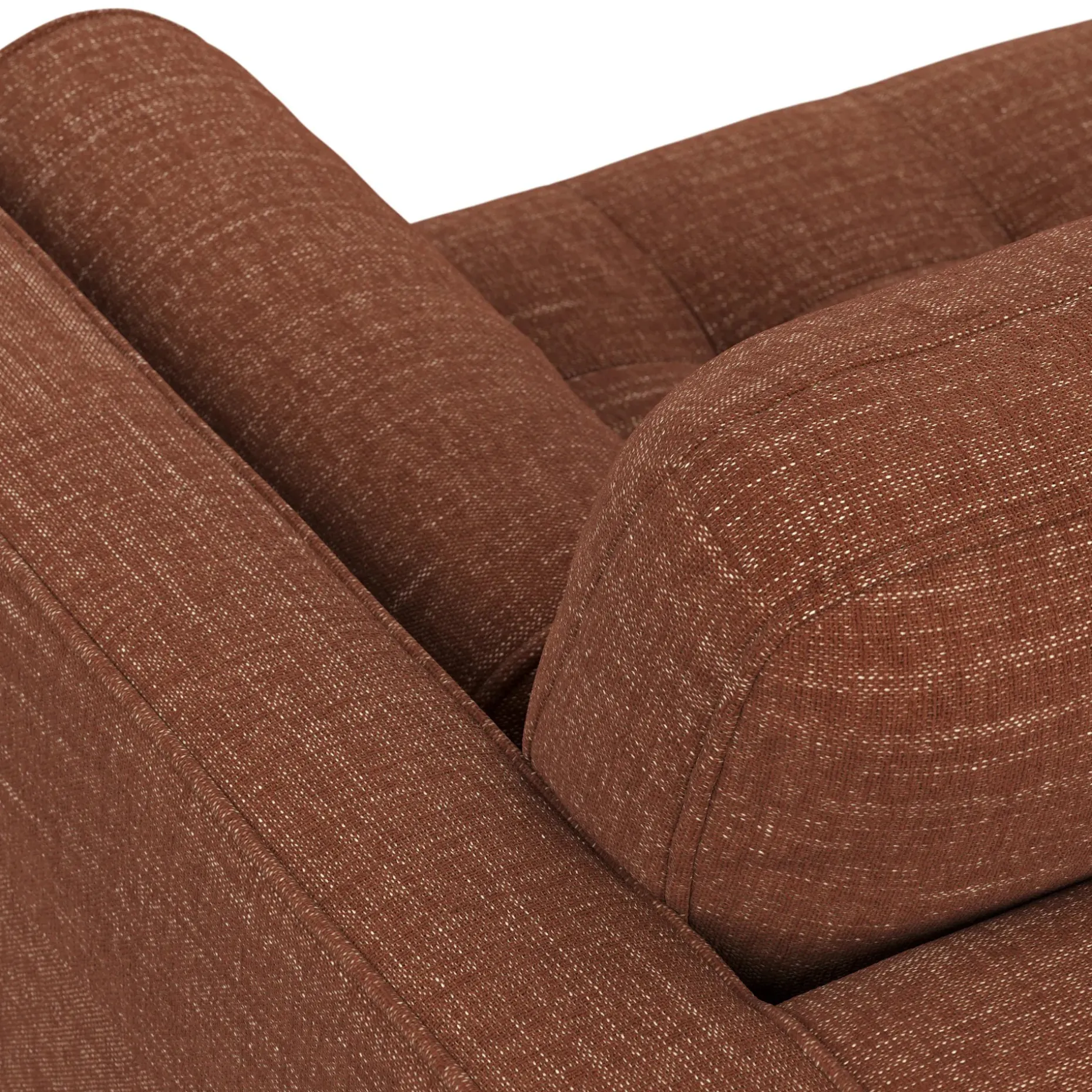 Sven 100" Tufted Left Sectional - Napa Rust