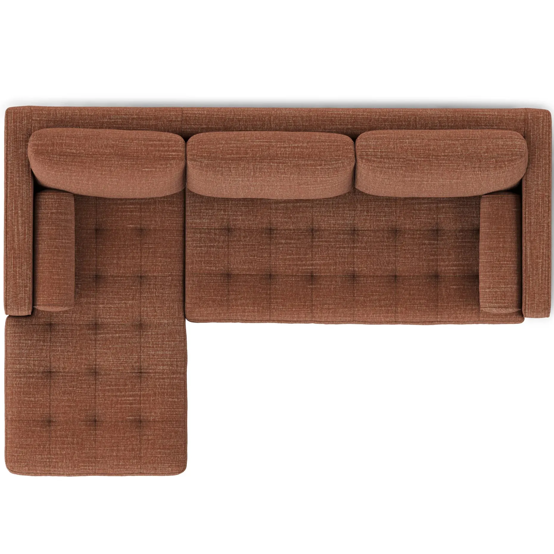 Sven 100" Tufted Left Sectional - Napa Rust