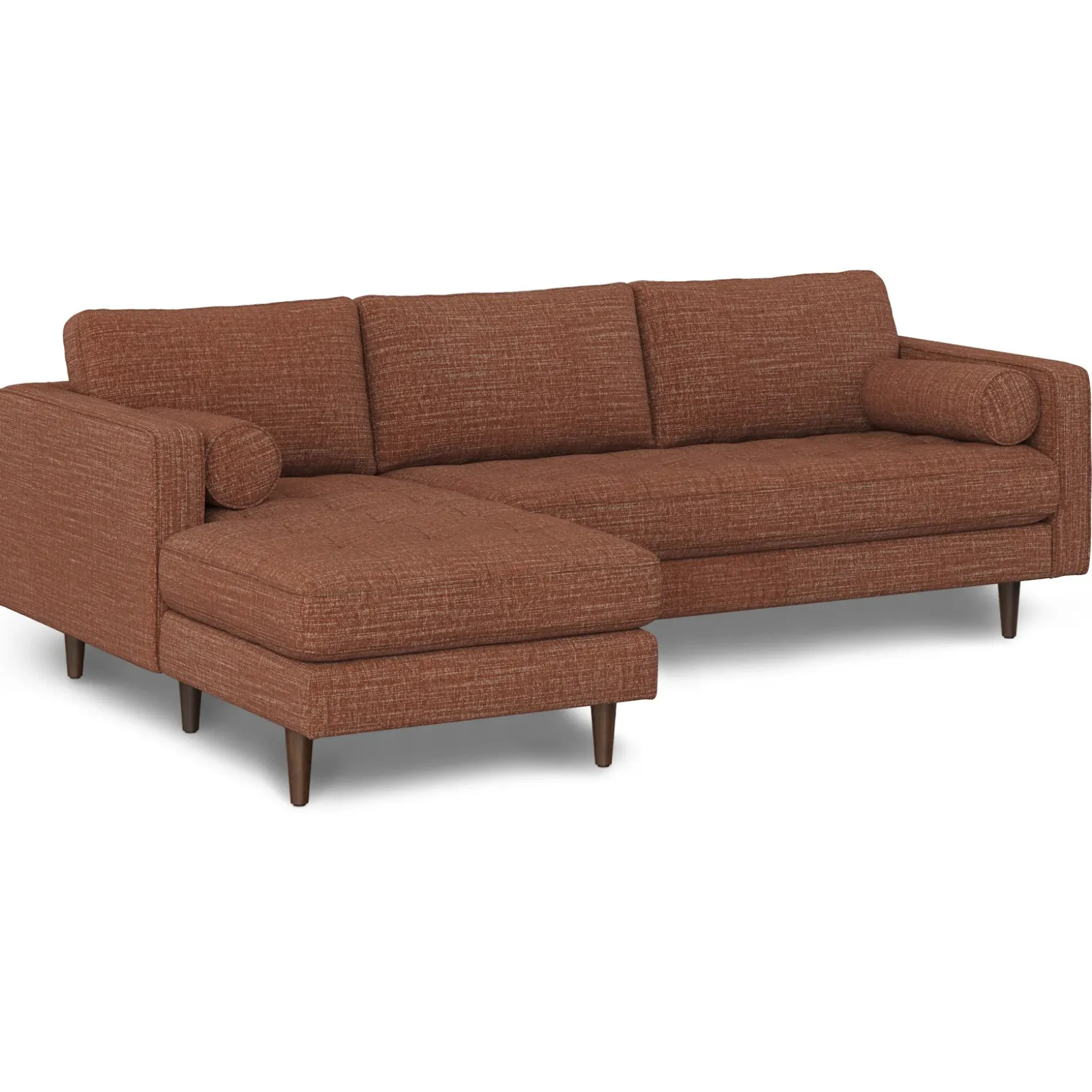 Sven 100" Tufted Left Sectional - Napa Rust