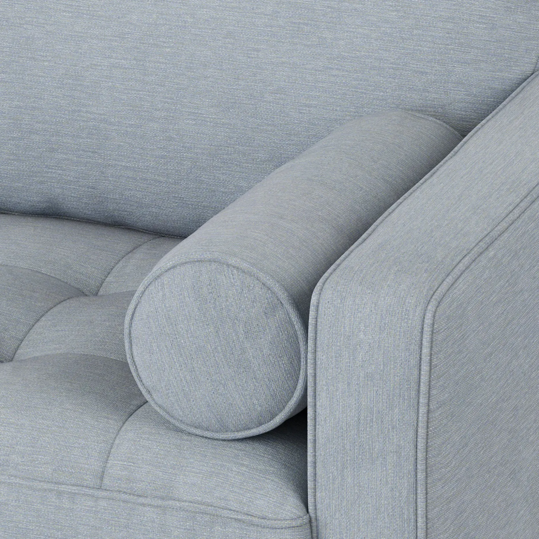 Sven 100" Tufted Left Sectional - Silver Light Blue