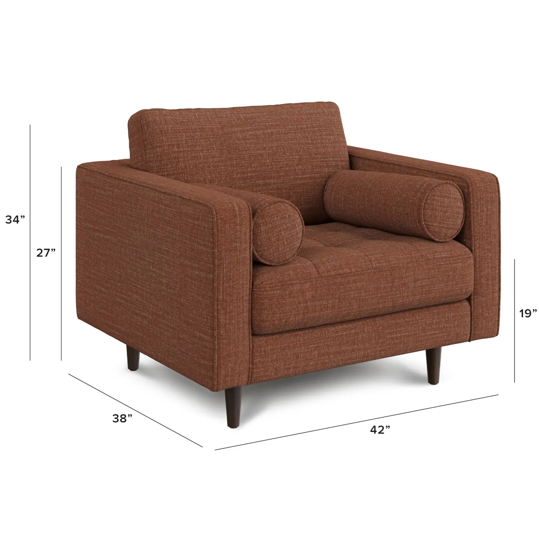 Sven 42" Tufted Lounge Chair - Napa Rust