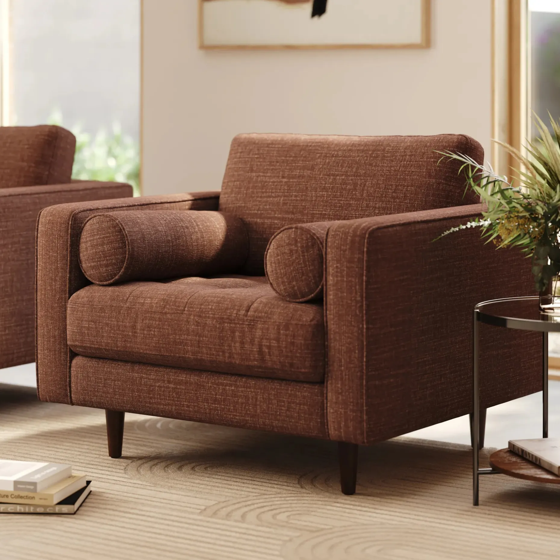 Sven 42" Tufted Lounge Chair - Napa Rust