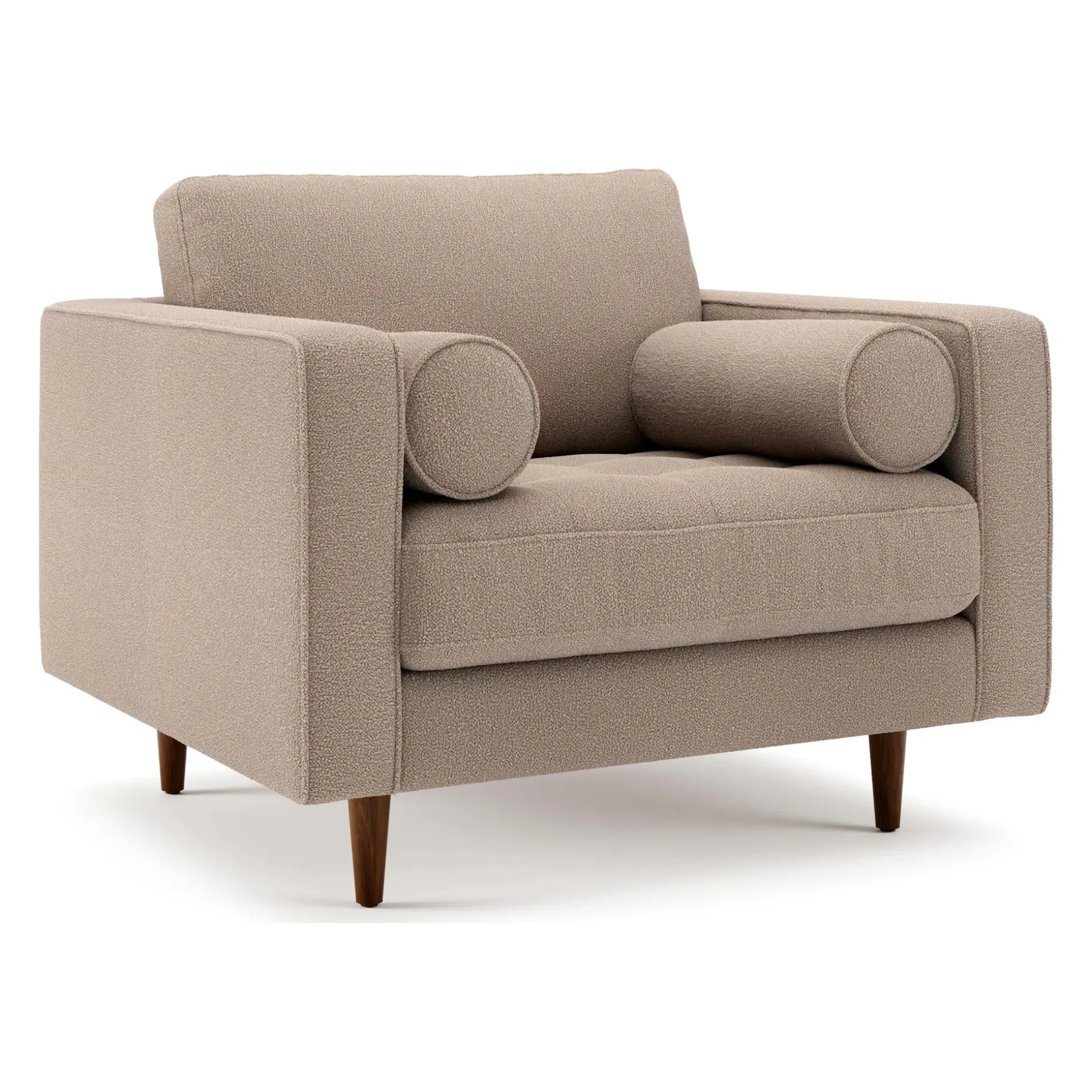 Sven 42" Tufted Lounge Chair - Sandstone Wool Bouclé