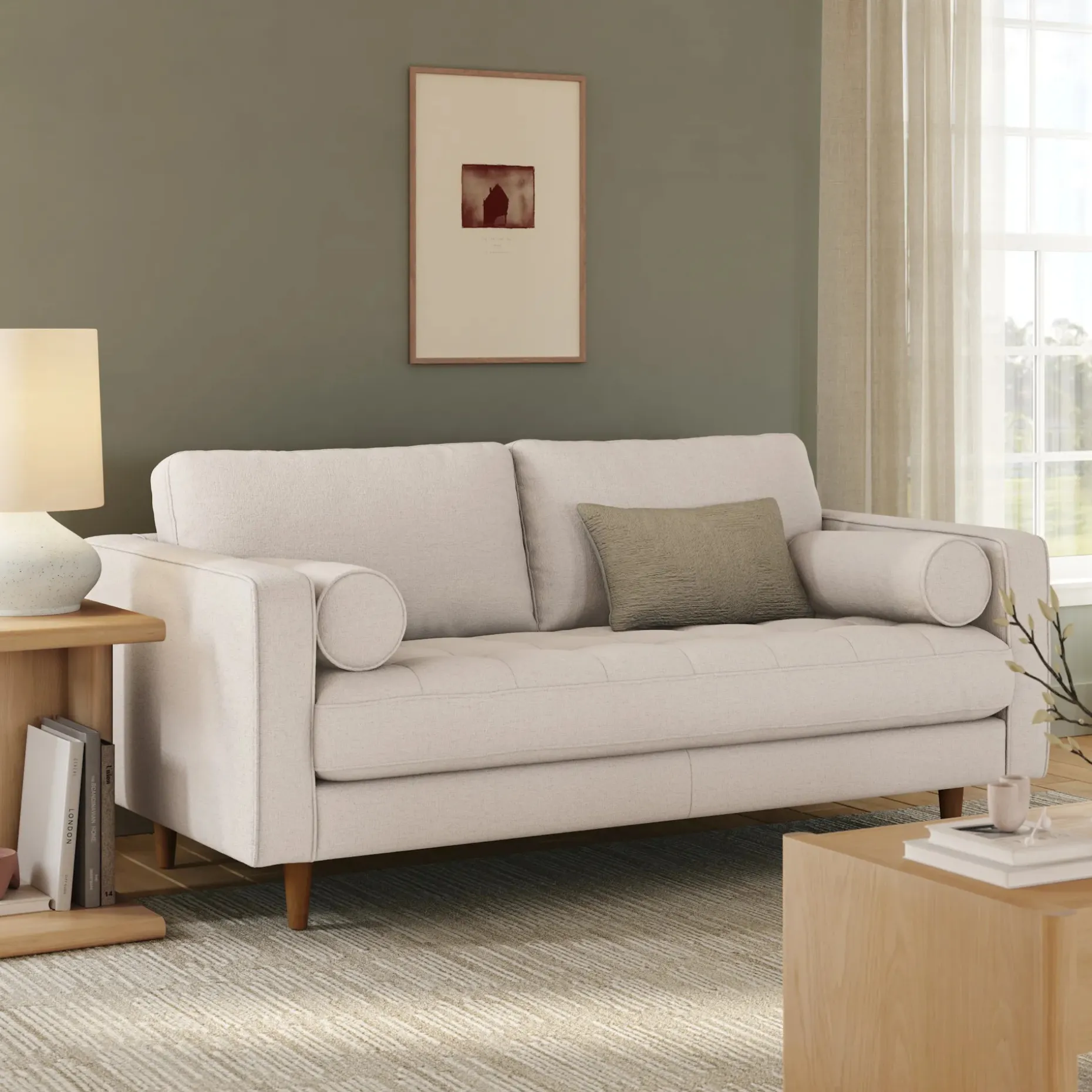 Sven 72" Tufted Loveseat - Napa White
