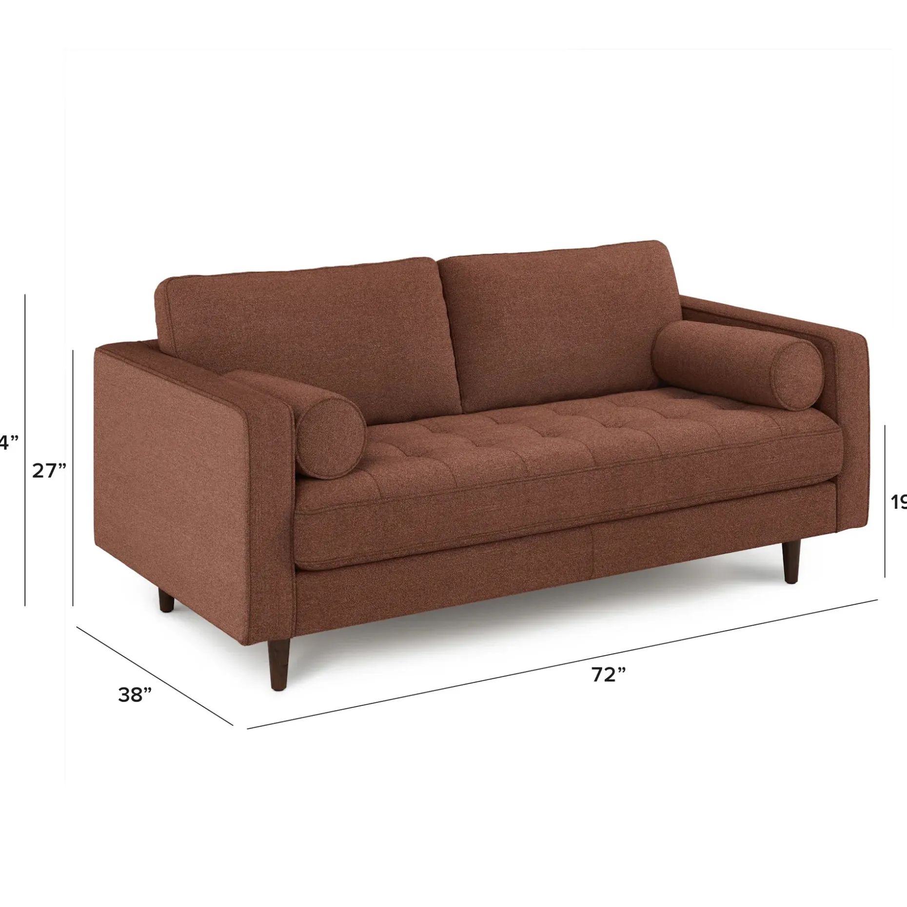 Sven 72" Tufted Loveseat - Ratine Oxide