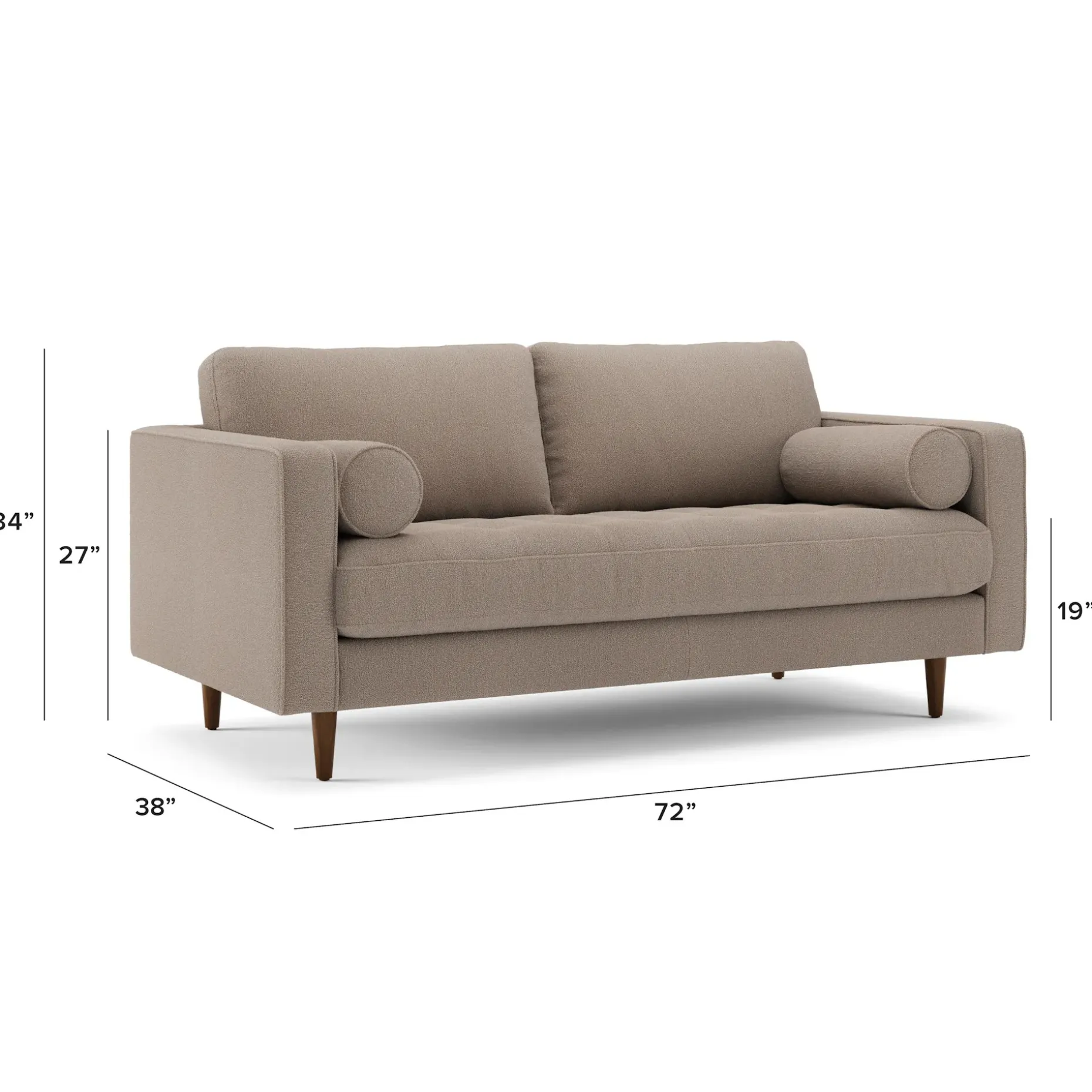 Sven 72" Tufted Loveseat - Sandstone Wool Bouclé