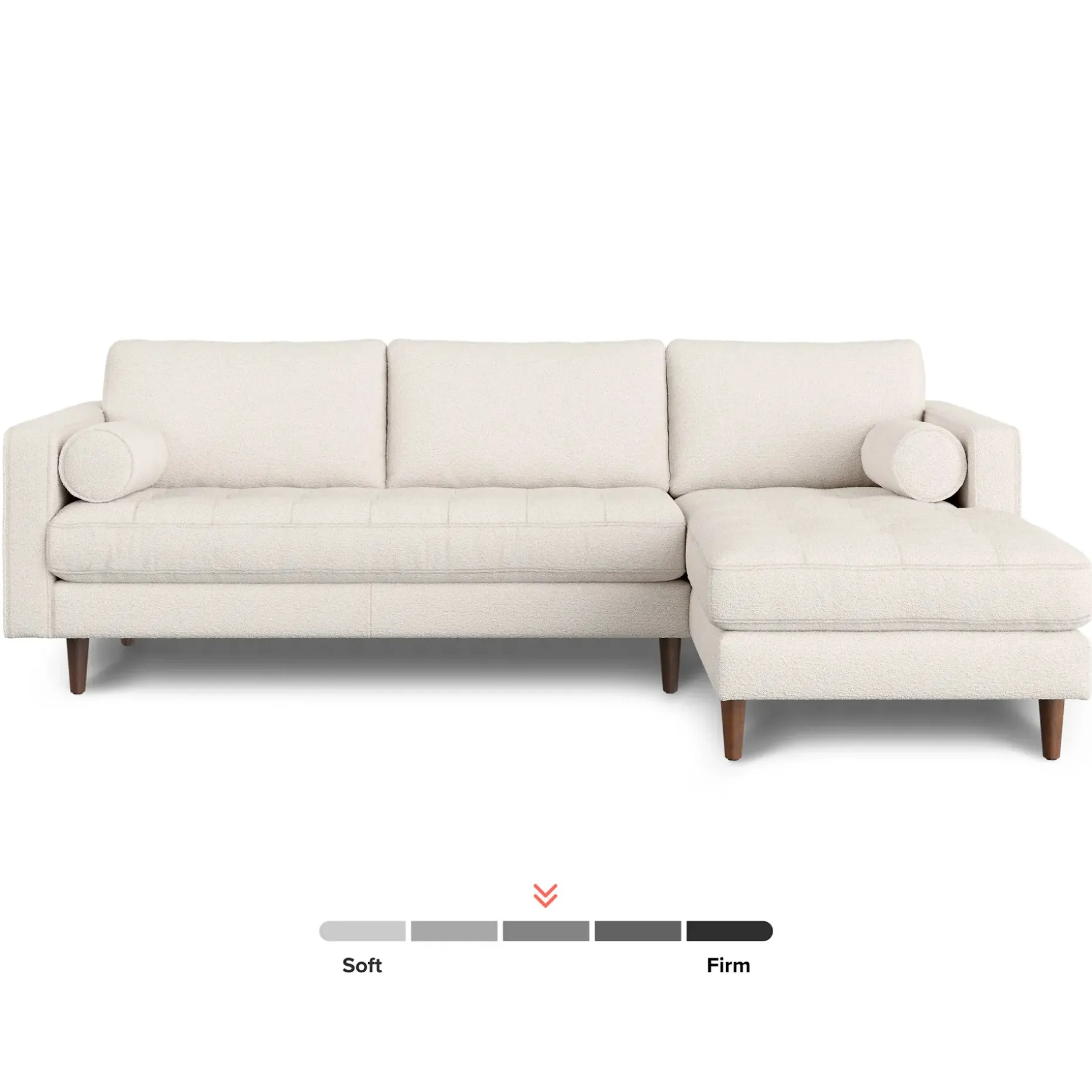 Sven 100" Tufted Right Sectional - Ivory Wool Bouclé