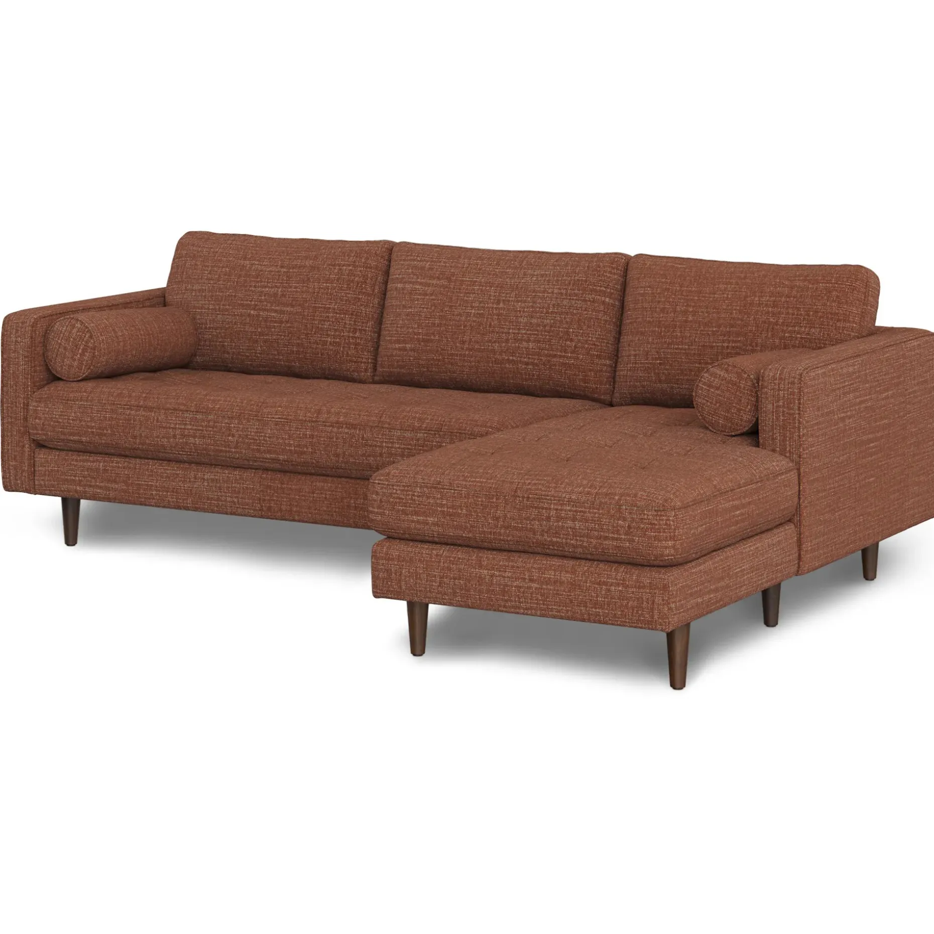 Sven 100" Tufted Right Sectional - Napa Rust
