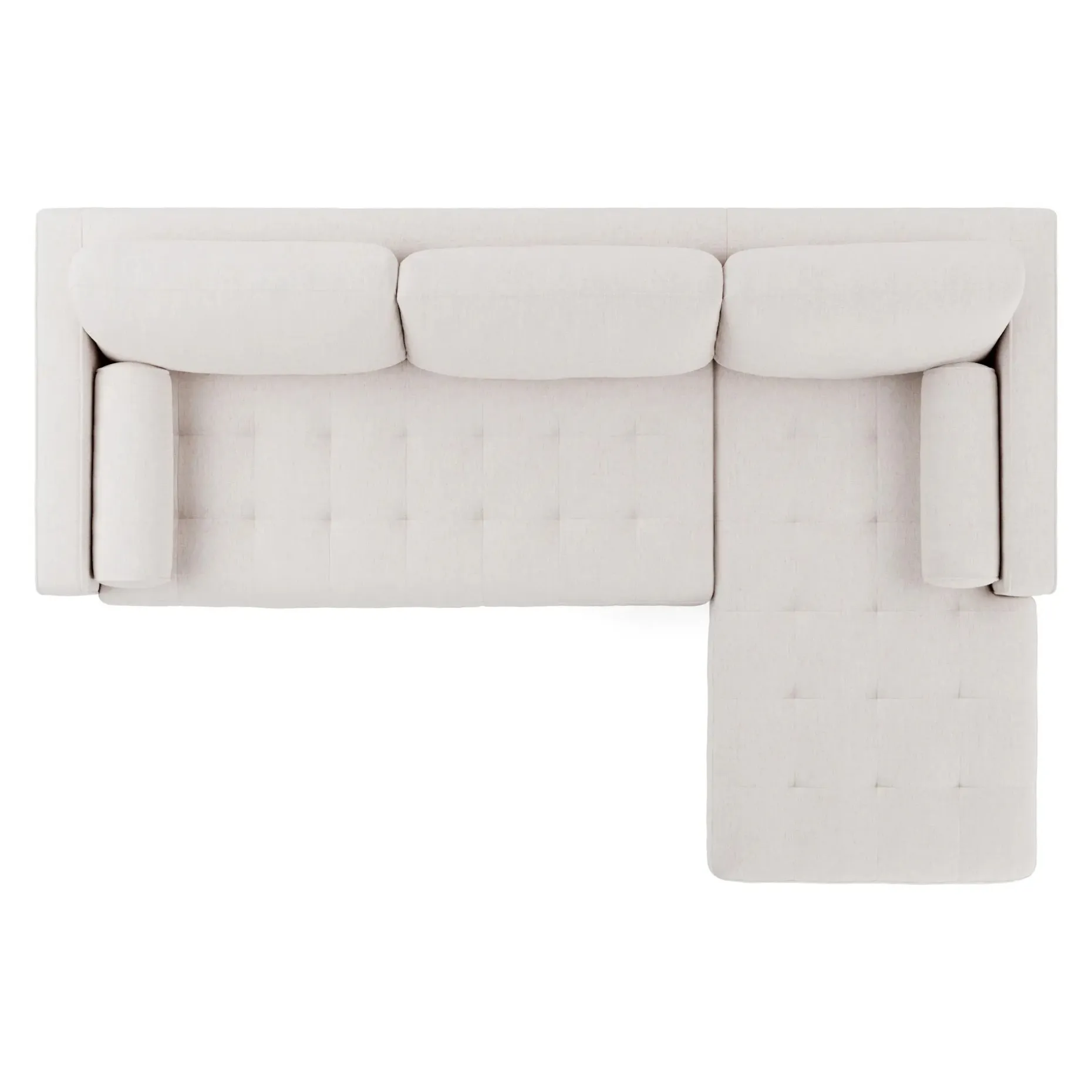 Sven 100" Tufted Right Sectional - Napa White