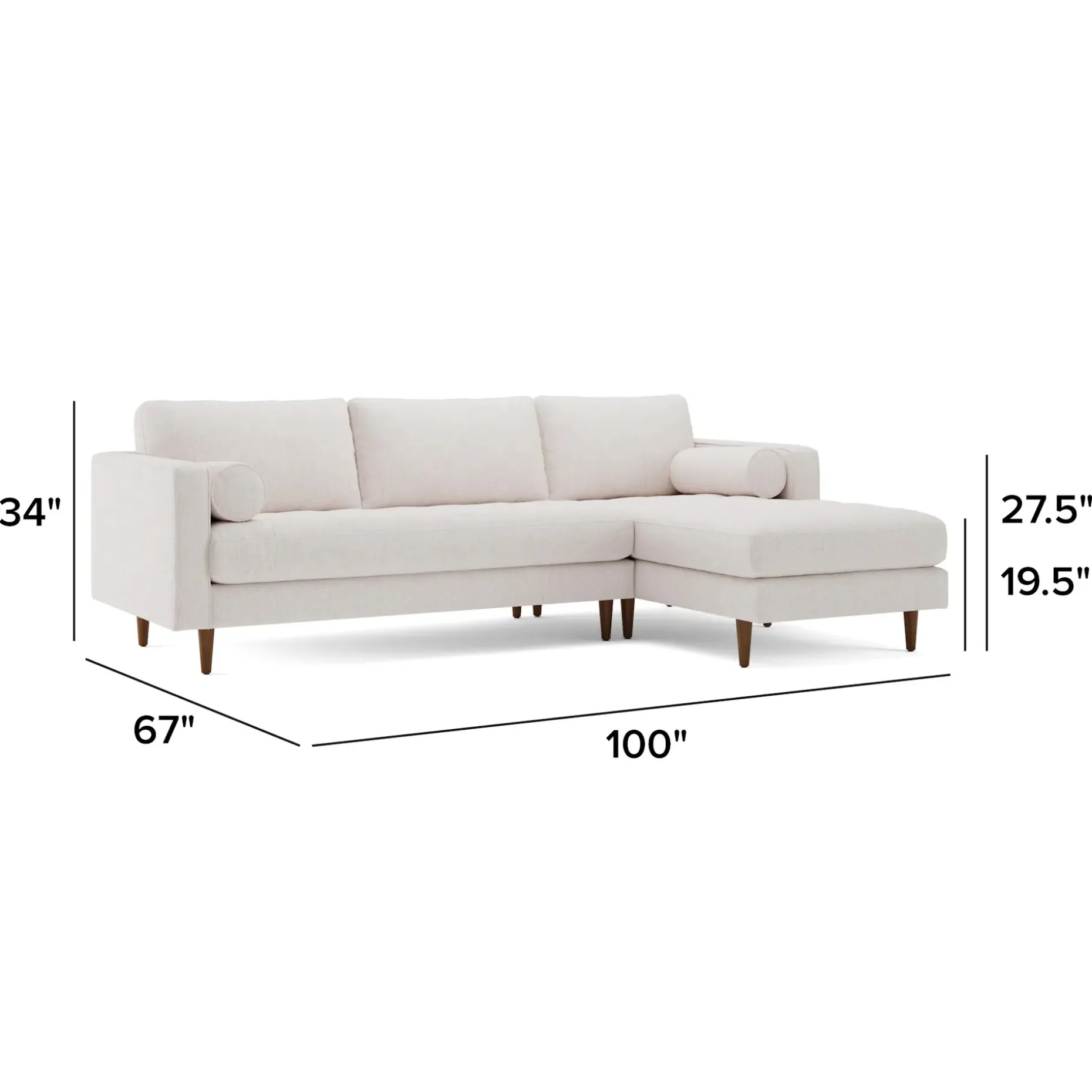 Sven 100" Tufted Right Sectional - Napa White