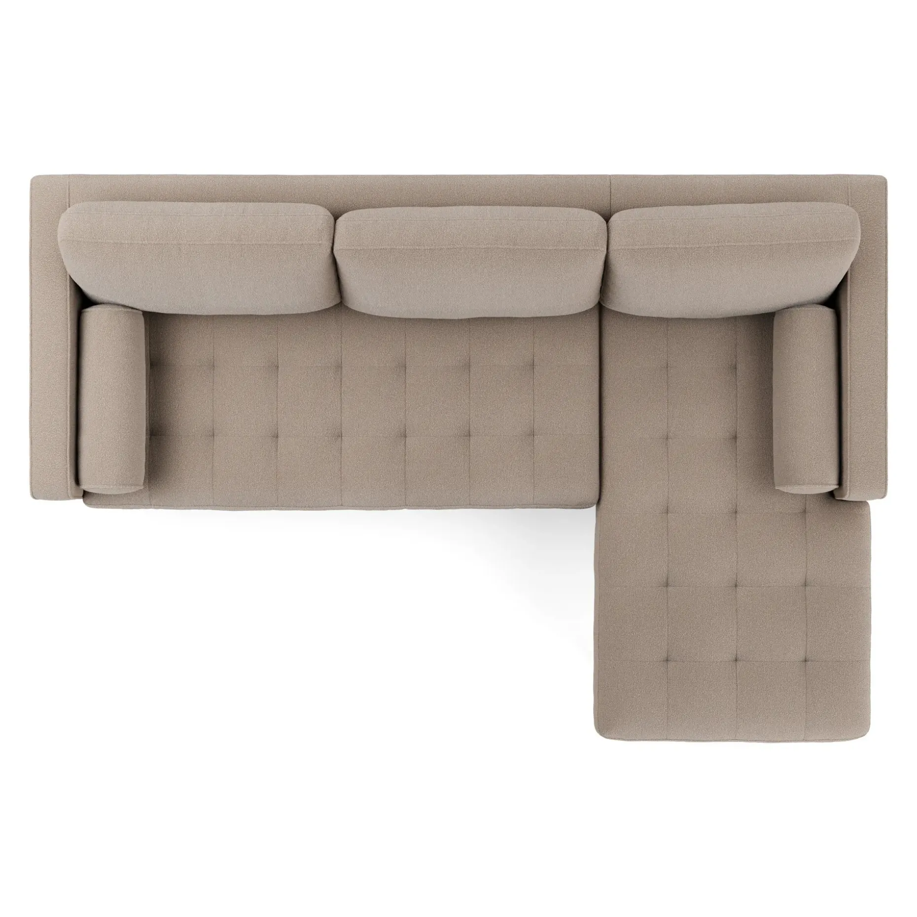 Sven 100" Tufted Right Sectional - Sandstone Wool Bouclé
