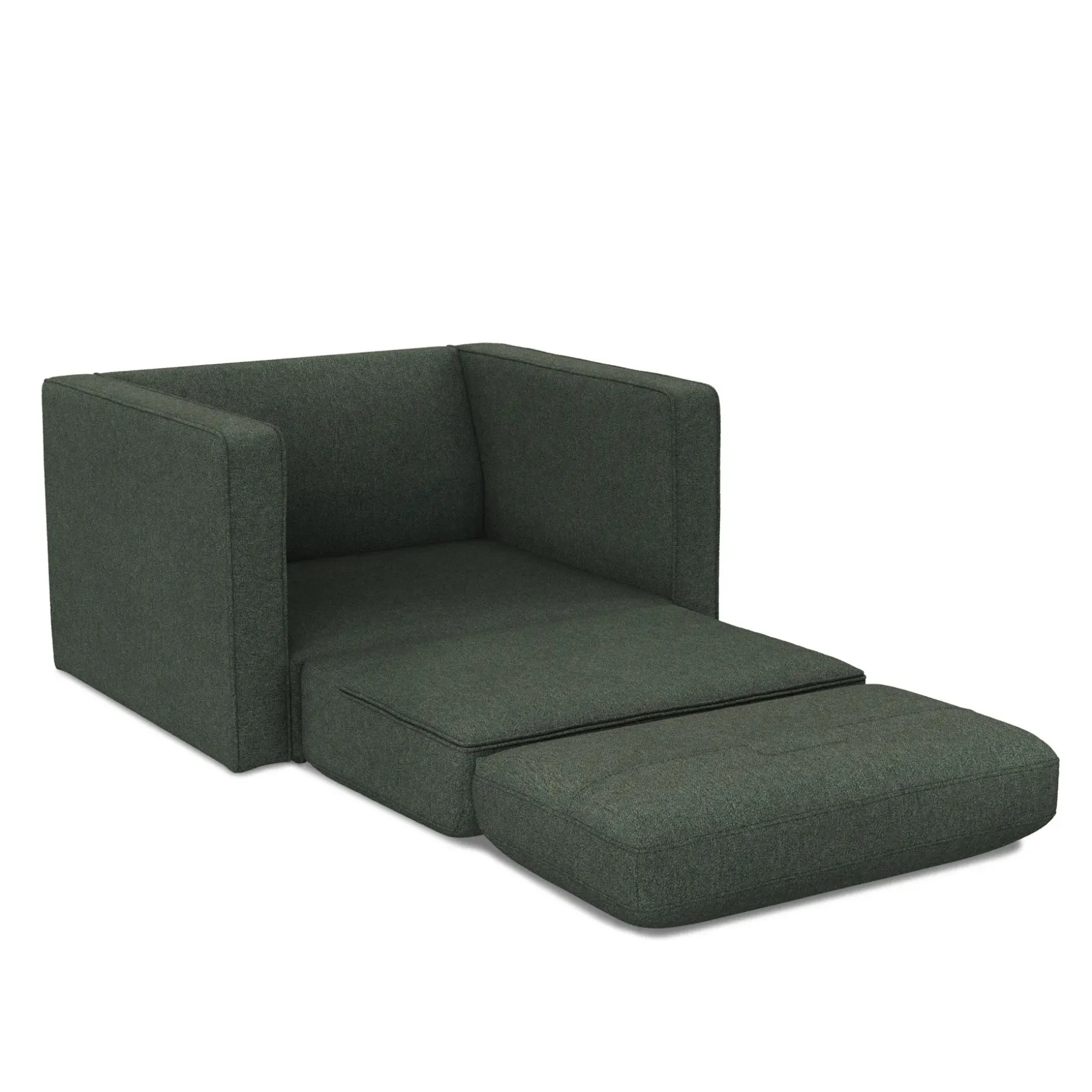 Sven 45.5" Tufted Sleeper Chair - Green Wool Bouclé